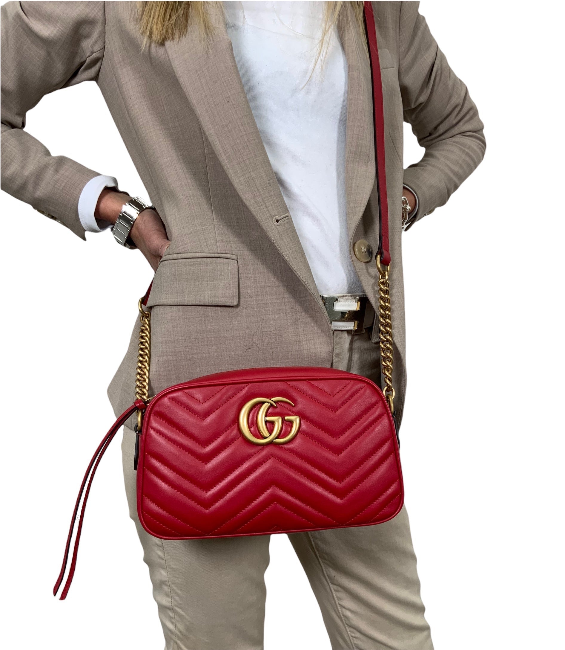 Gucci GG Marmont Small Matelassé Leather Shoulder Bag - Luxury Designer Handbag for Women, Perfect for Date Night & Evening Events