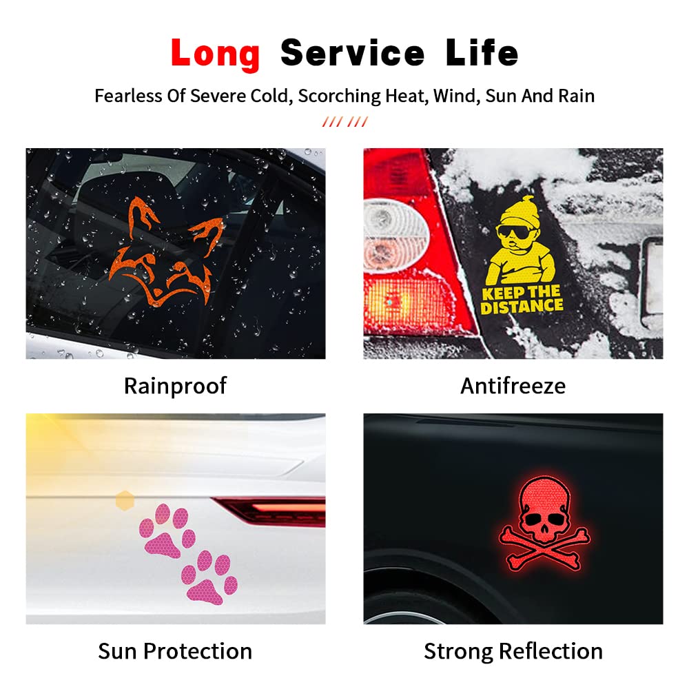 2pcs High-Intensity Reflective Skull Lips Car Decal - Waterproof Vinyl Stickers for Cars, Bumpers, Windows, Laptops, Motorcycles & Helmets - Kiss of Death Design (Red) - Perfect for Night Driving Safety & Gothic Vehicle Customization