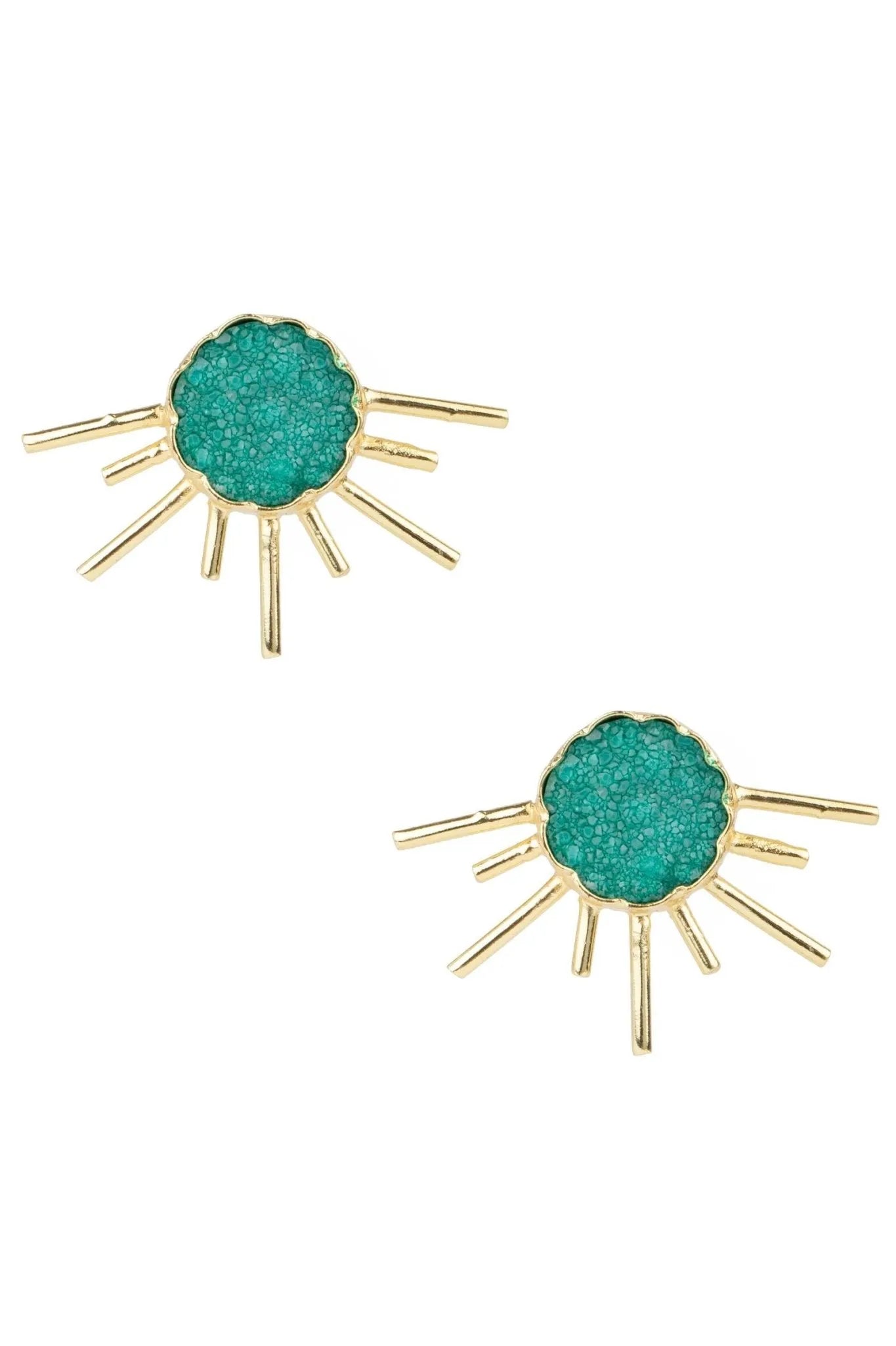 Sun Stud Druzy Earrings – Sparkling Natural Stone Jewelry for Women, Dainty & Elegant Earrings for Everyday Wear, Perfect for Office, Party & Special Occasions