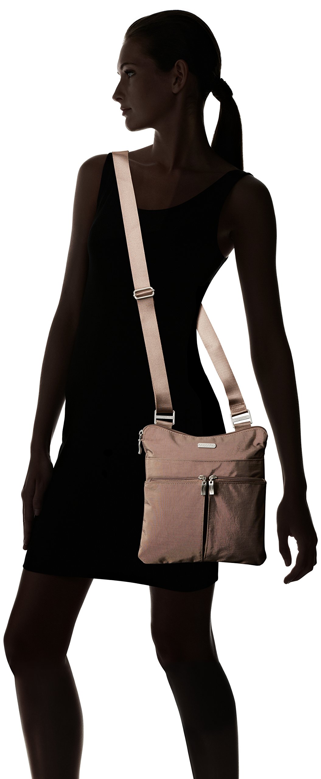 Baggallini Horizon Crossbody Bag for Women - 10x10.5 Inch Lightweight Water-Resistant Nylon RFID Purse with Wristlet - Perfect for Travel, Shopping & Everyday Use