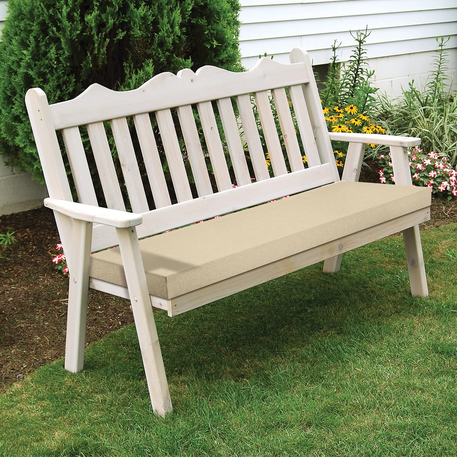 Waterproof Custom Outdoor Bench Cushion 17.7x17.7x4 Inch - Non-Slip Patio Furniture Cushion for Swing, Couch & Window Seat - Beige (Perfect for Garden, Porch & Indoor Use)