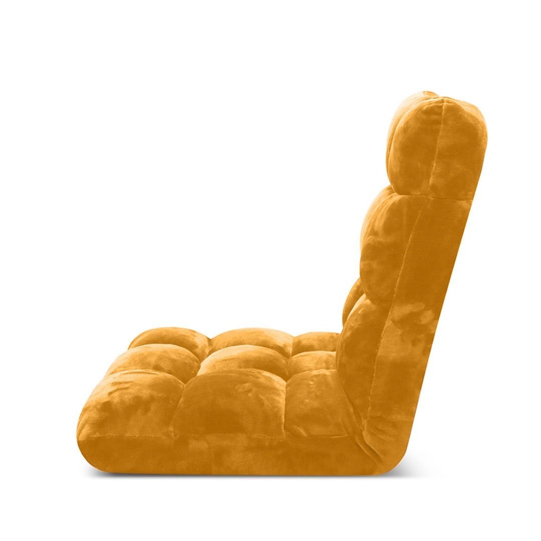 2X Floor Recliner Folding Lounge Sofa - Convertible Futon Couch & Chair with Cushion (Apricot) - Perfect for Living Room, Bedroom, or Small Space Relaxation