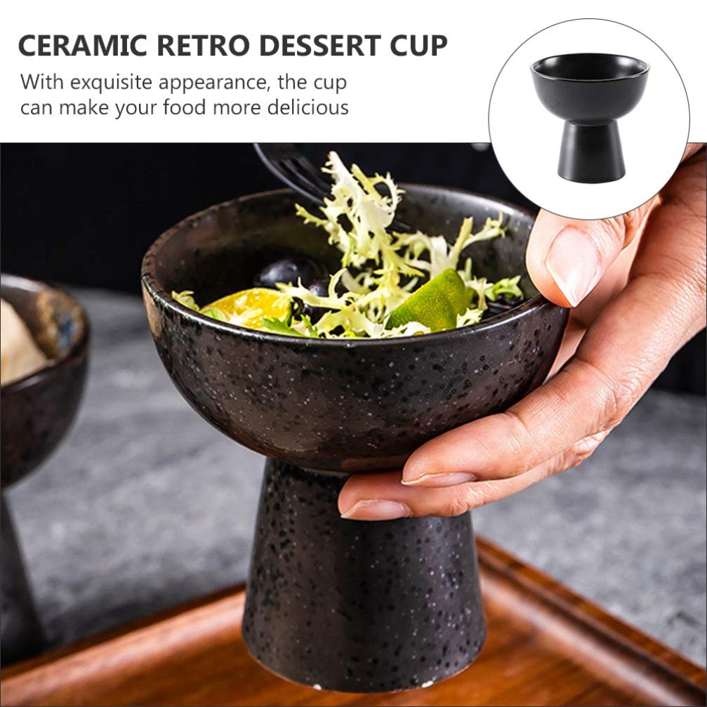 DOITOOL Vintage Ceramic Dessert Cups - Tall Ice Cream Bowls for Home, Baking & Party (Set of 6) - Perfect for Ice Cream, Sundaes, Parfaits, Pudding & Sweet Treats