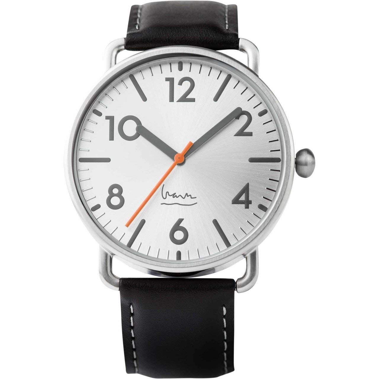 Projects Watch 40mm Stainless Steel Case with Genuine Leather Band - 7107 S | Classic Minimalist Watch for Men & Women | Perfect for Business, Casual & Everyday Wear
