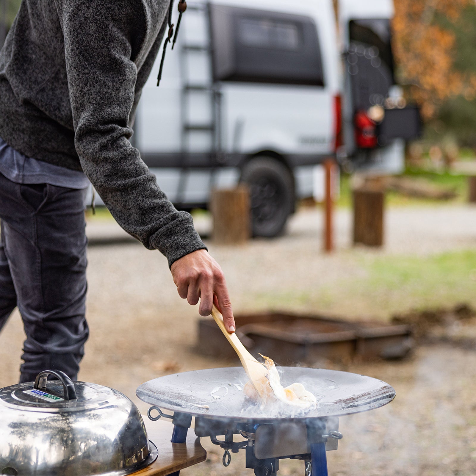 TEMBO TUSK Adjustable Leg Skottle Grill - Portable Outdoor Cooking for Camping, Tailgating & Backyard BBQs