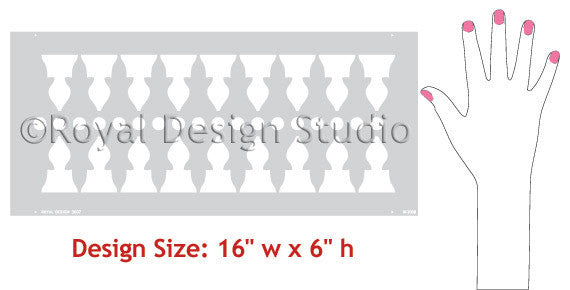 Minaret Border Moroccan Stencil - Authentic Islamic Geometric Design for DIY Home Decor, Wall Art, and Furniture Painting | Perfect for Boho, Moroccan, and Middle Eastern Style Interiors