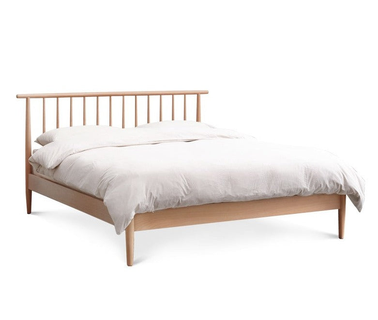 Solid Oak & Beech Wood Windsor Bed - Handcrafted Classic Wooden Bed Frame for Bedroom - Perfect for Master Bedroom, Guest Room & Cozy Farmhouse Style