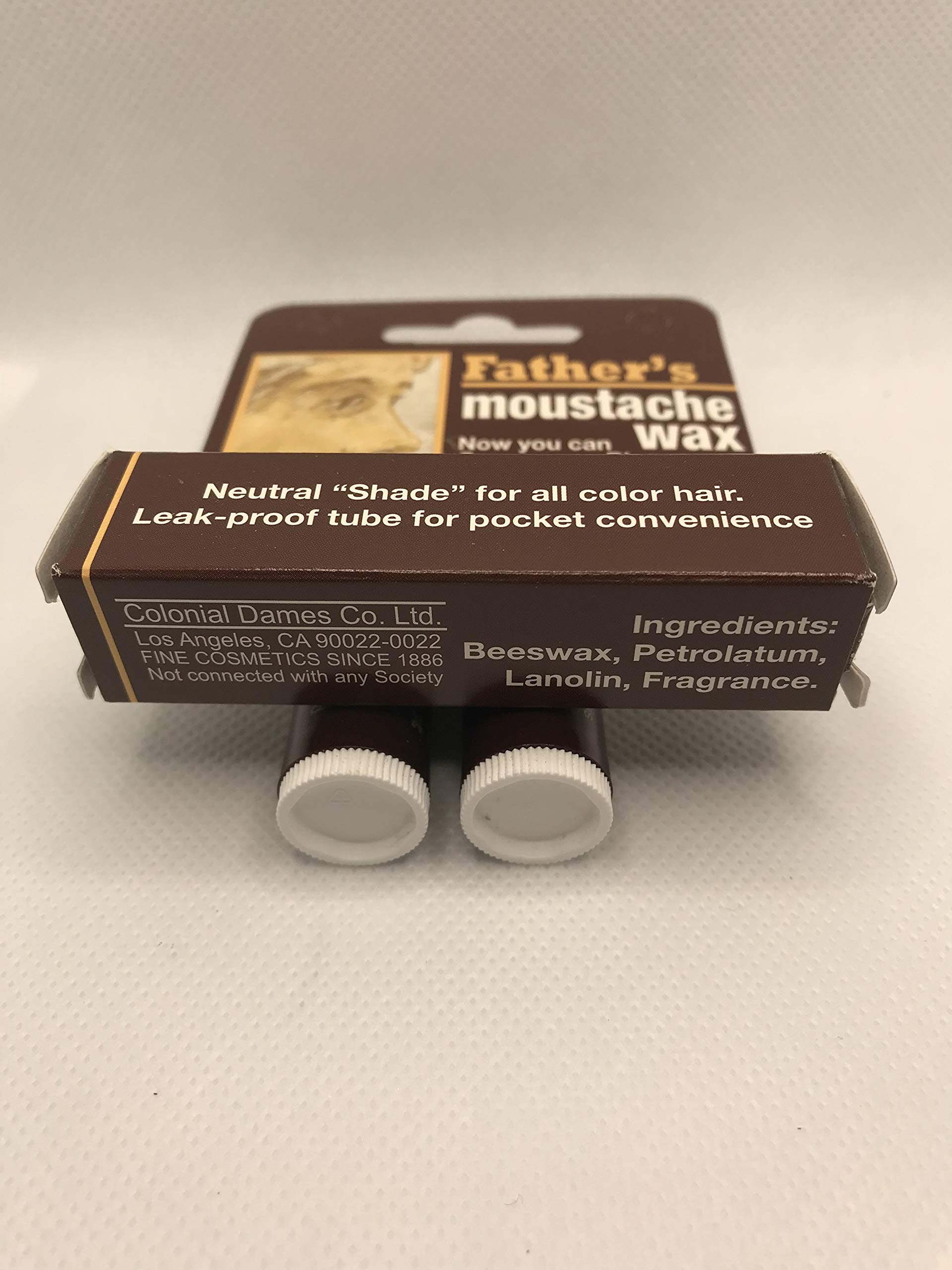 Premium Neutral Moustache Wax for Men - All Hair Colors, Leak-Proof Travel Tube, Pack of 4 - Perfect for Grooming, Styling & Everyday Use - Great Gift for Father's Day, Beards & Mustache Care