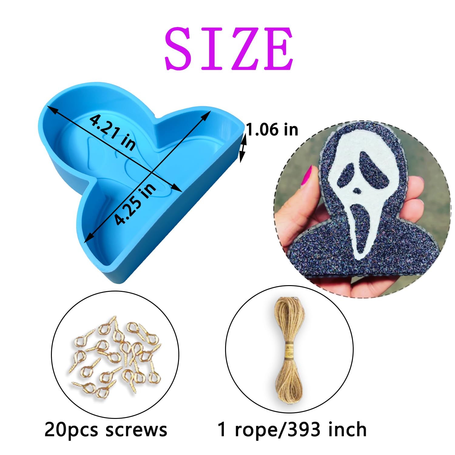 Halloween Silicone Freshies Mold - Scream Ghost Aroma Bead Car Air Freshener Kit for DIY Car & Home Decor - Perfect for Halloween Parties, Gifts & Seasonal Decorations