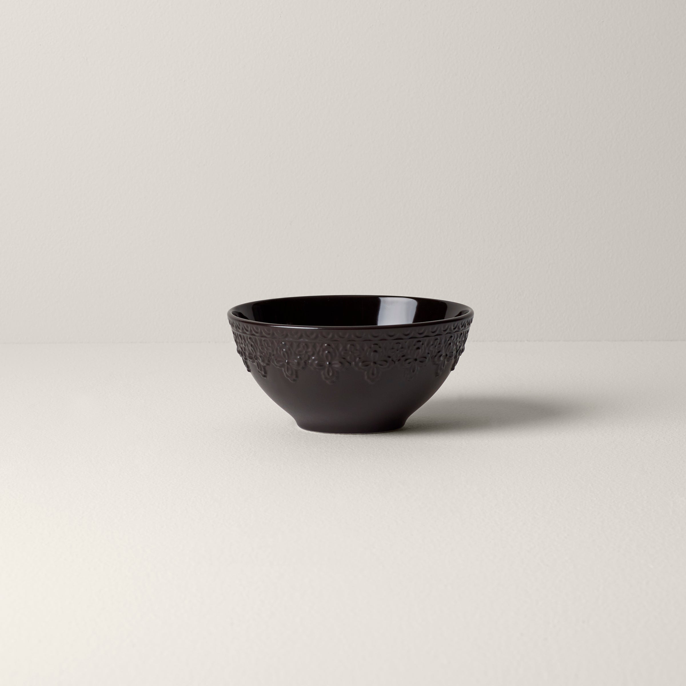Chelse Muse Fleur Black All-Purpose Bowls Set of 4 - Perfect for Serving Salads, Snacks, and Desserts at Parties and Family Dinners