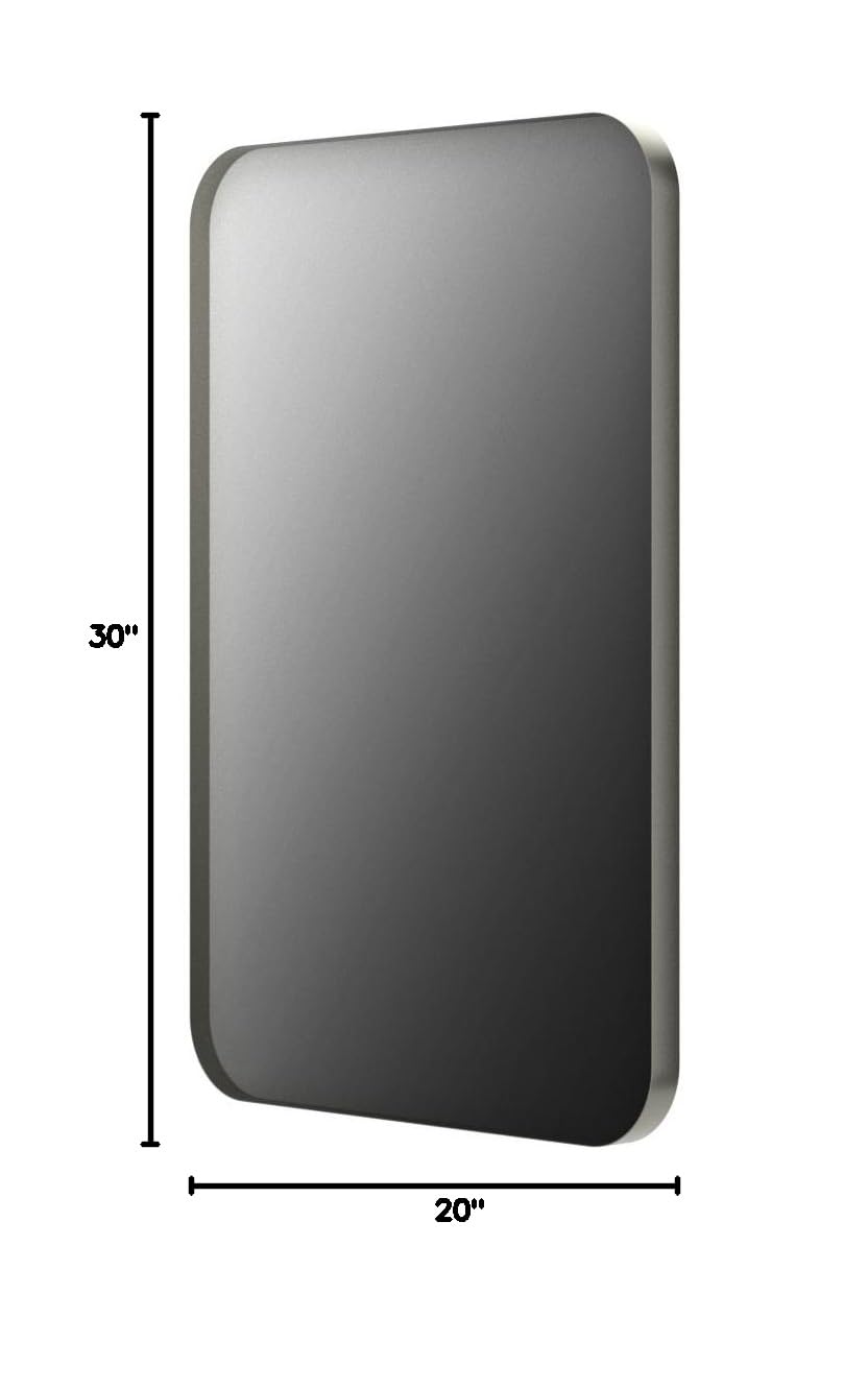 Better Bevel Wall Mirror - Bathroom Vanity Mirror with Nickel Metal Frame, 20