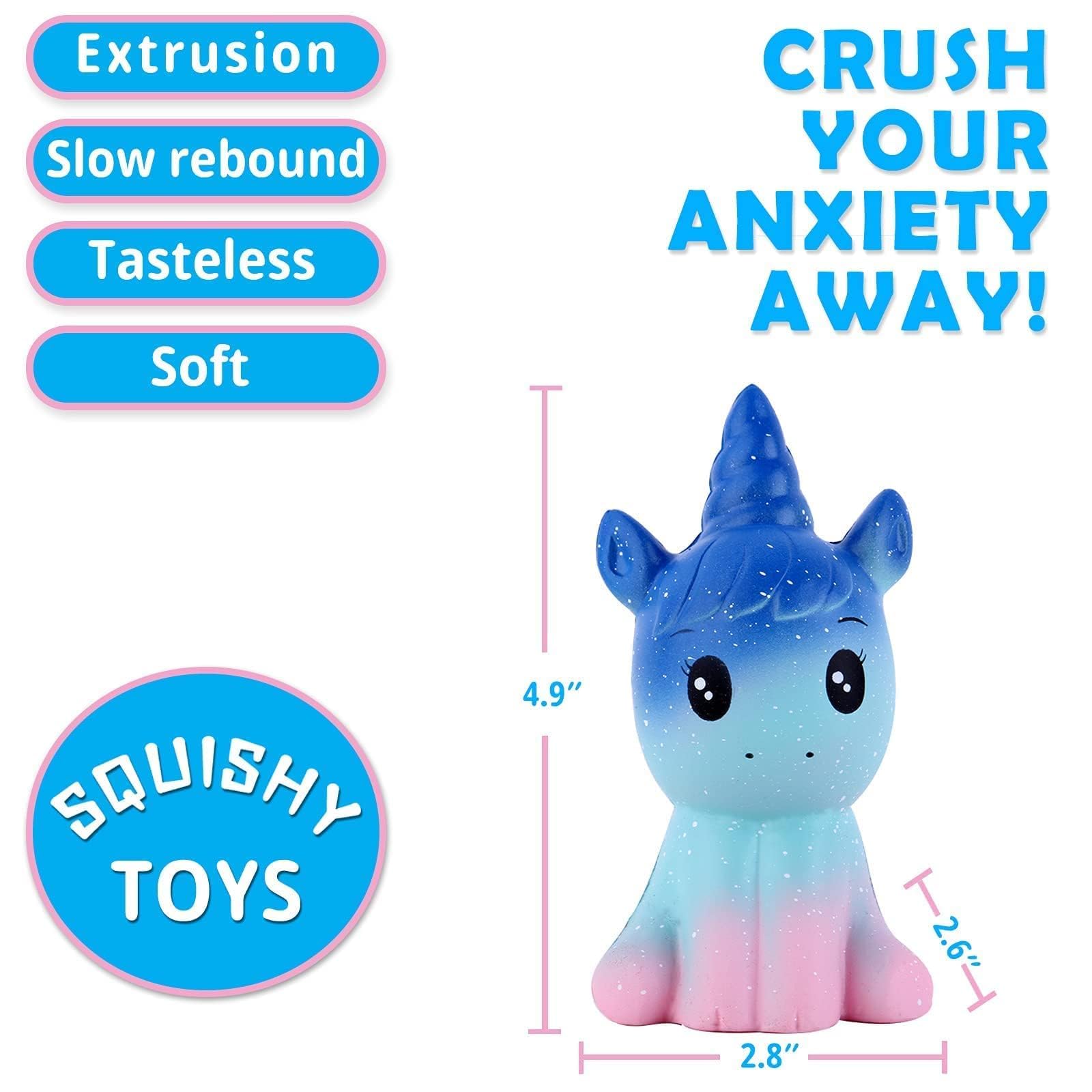 Anboor Slow-Rising Unicorn Horse Squishy Toy - Kawaii Stress Relief for Kids & Adults