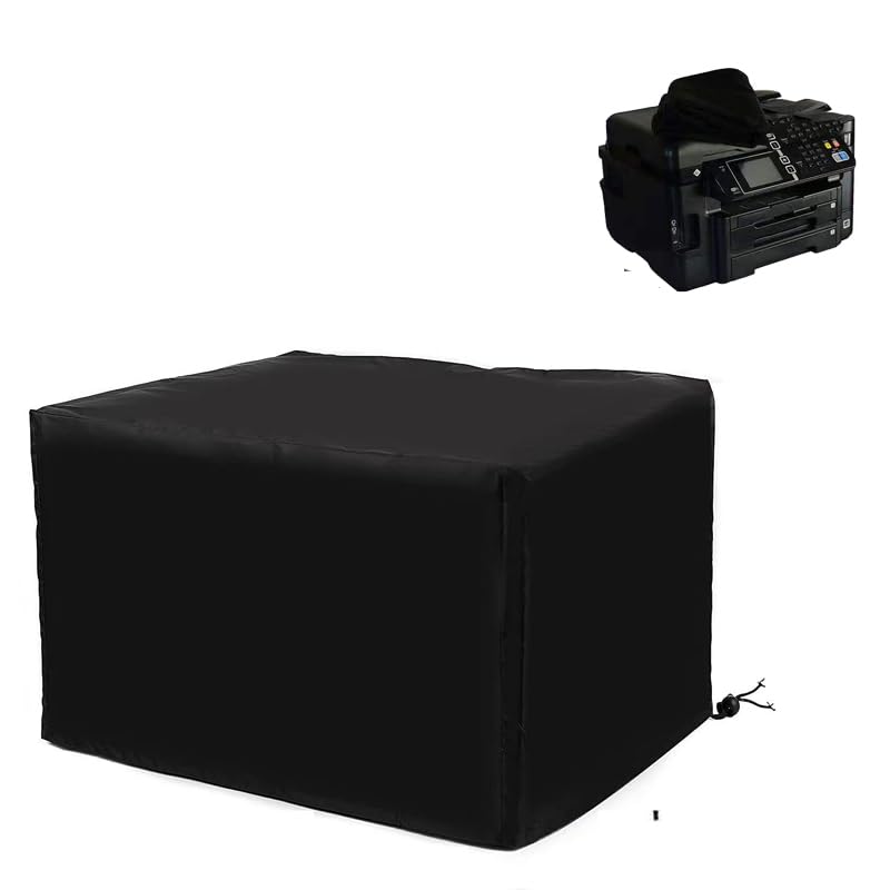 Universal Printer Dust Cover for HP, Epson, Canon, Brother Wireless Printers - Waterproof Oxford Fabric Anti-Static Case Protector (20x16x12, Black) - Perfect for Home Office, School & Small Business Printers