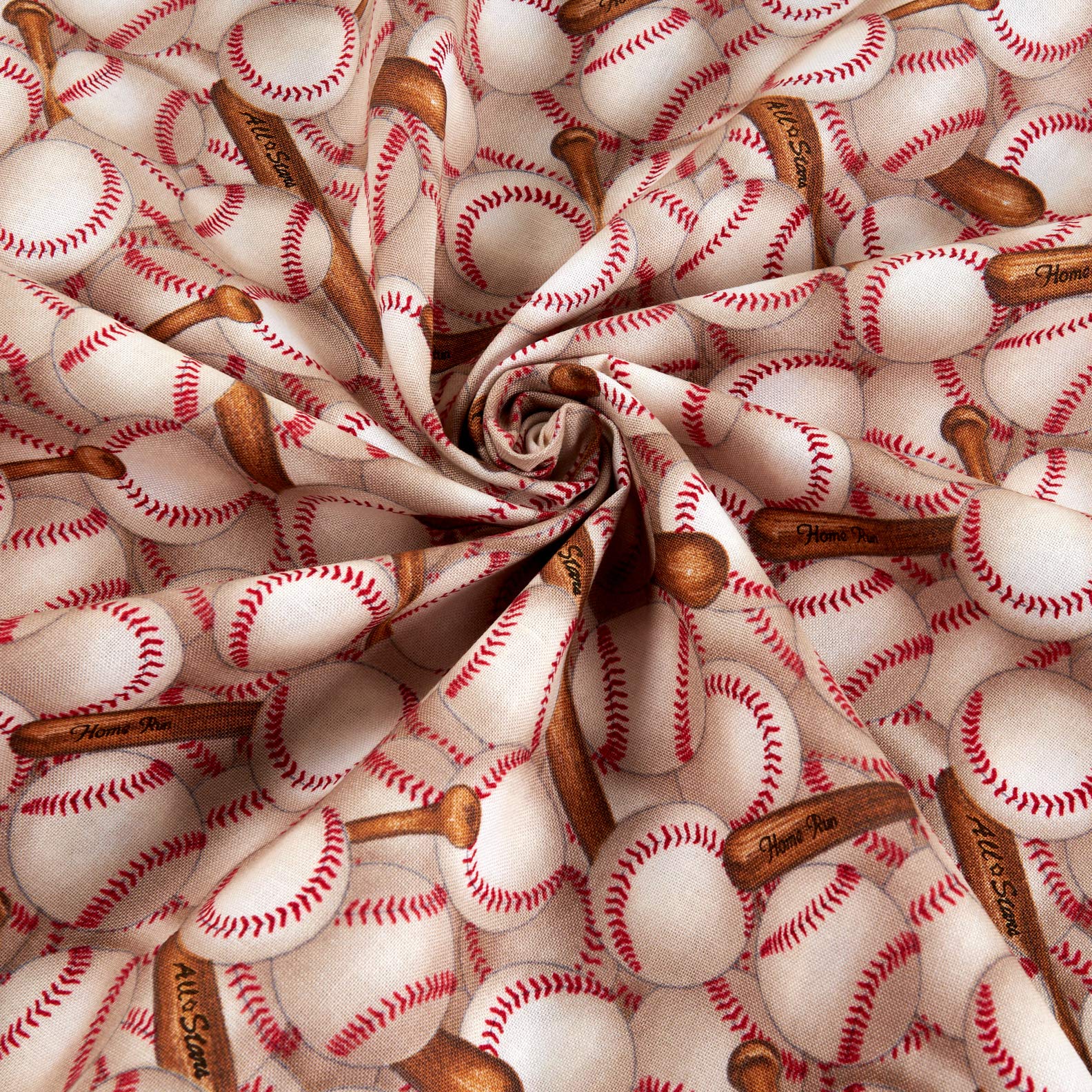 Premium White Baseball Fabric by the Yard - Allover Sports Collection - Perfect for DIY Baseball Jerseys, Quilting & Sports-Themed Crafts