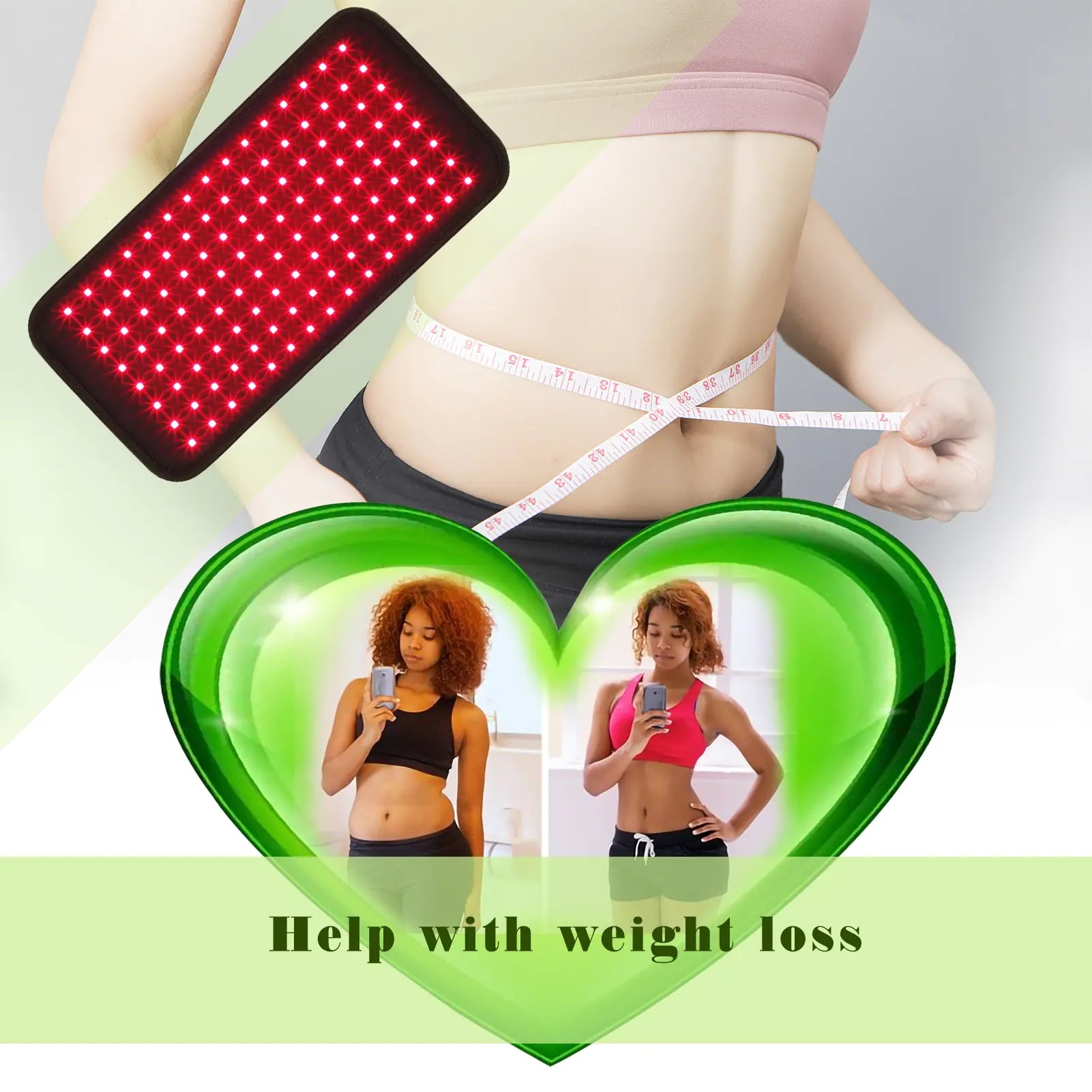 Infrared Light Therapy Belt for Pain Relief - Rechargeable Heating Pad for Back, Shoulder & Joint Pain - Portable Red Light Therapy Device for Home Use