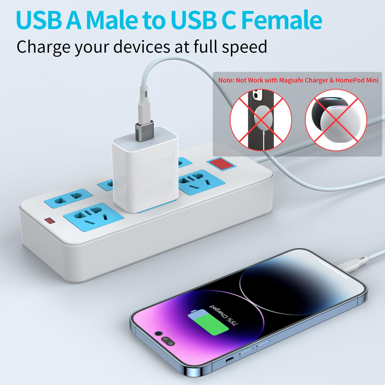 6-Pack USB A to USB C Adapter & USB C to USB Adapter - Fast Charging OTG Cable for MacBook Pro 2023, iPad Pro, iMac, iPad Mini 6, Laptops & Type-C Devices - Perfect for Home, Office & Travel (Grey)