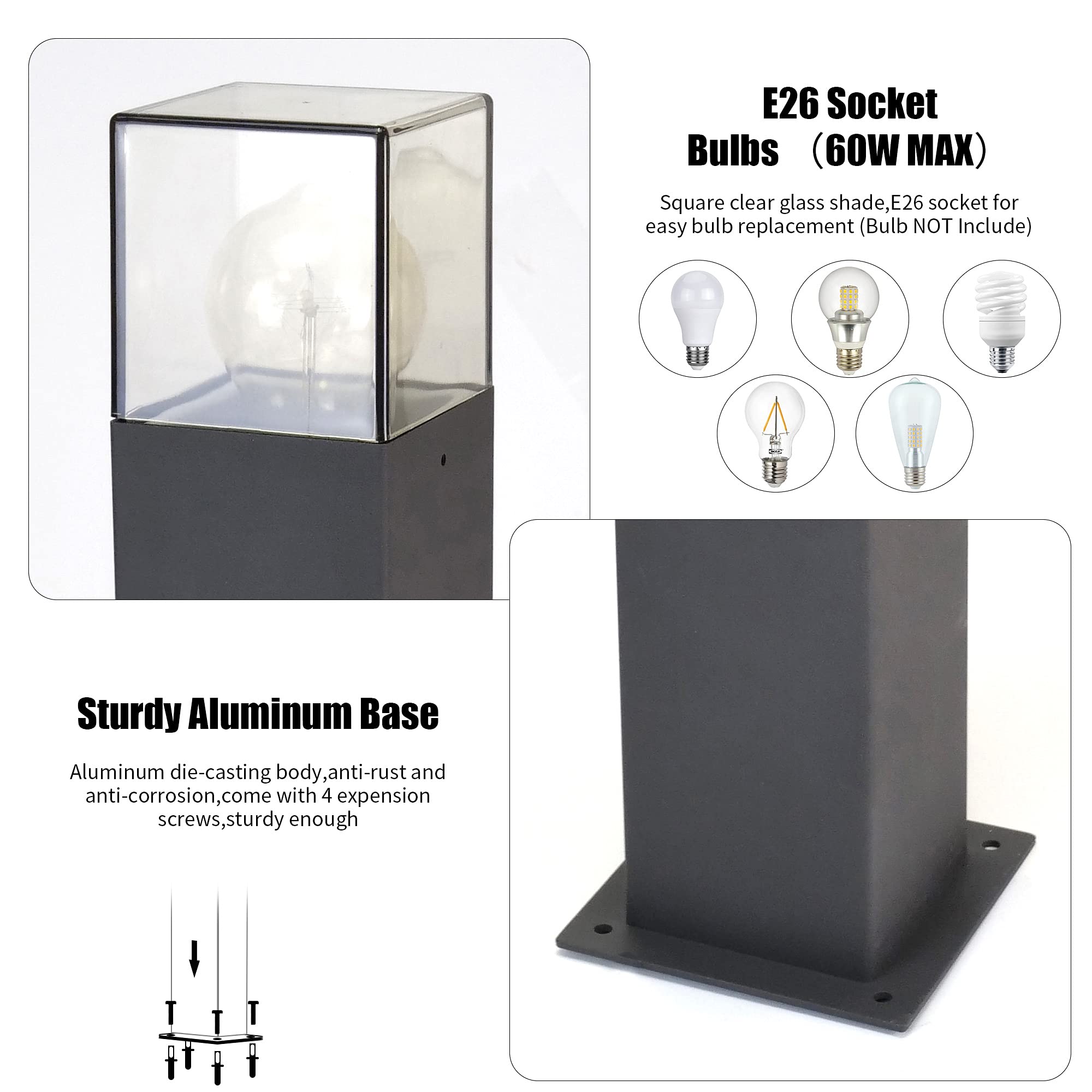 Modern Outdoor Bollard Light - 31.5