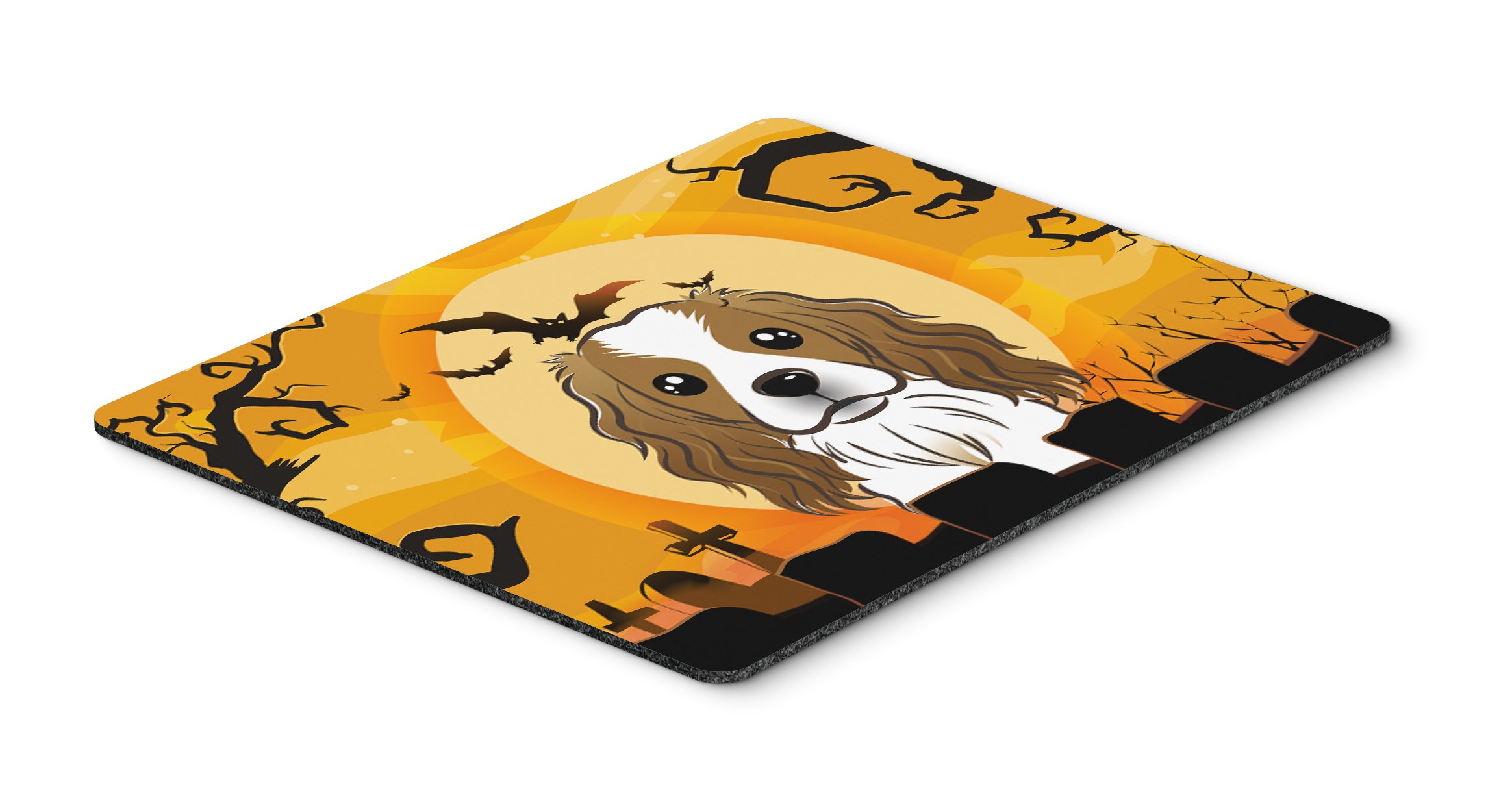 Halloween Cavalier Spaniel Mouse Pad - Large Washable Desk Mat for Home Office, Gaming & Computers | Non-Slip Mousepad & Hot Pad Trivet | Cute Dog-Themed Decor for Halloween & Workstations