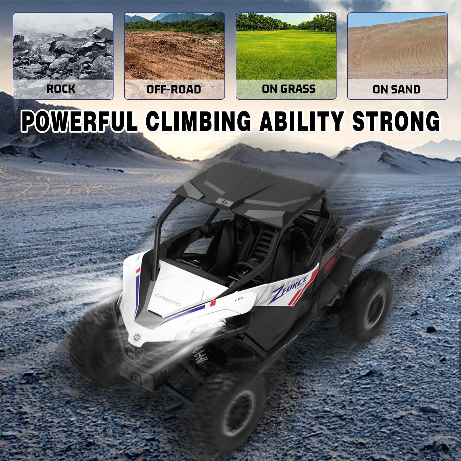 1:12 Scale Spobo 4WD Electric RC Crawler Car - All Terrain Remote Control Vehicle with LED Lights & 3 Speed Modes - Includes 2 Batteries - Perfect Off-Road Toy Gift for Boys, Girls & Adults - Great for Backyard Adventures, Trail Crawling & Outdoor Play
