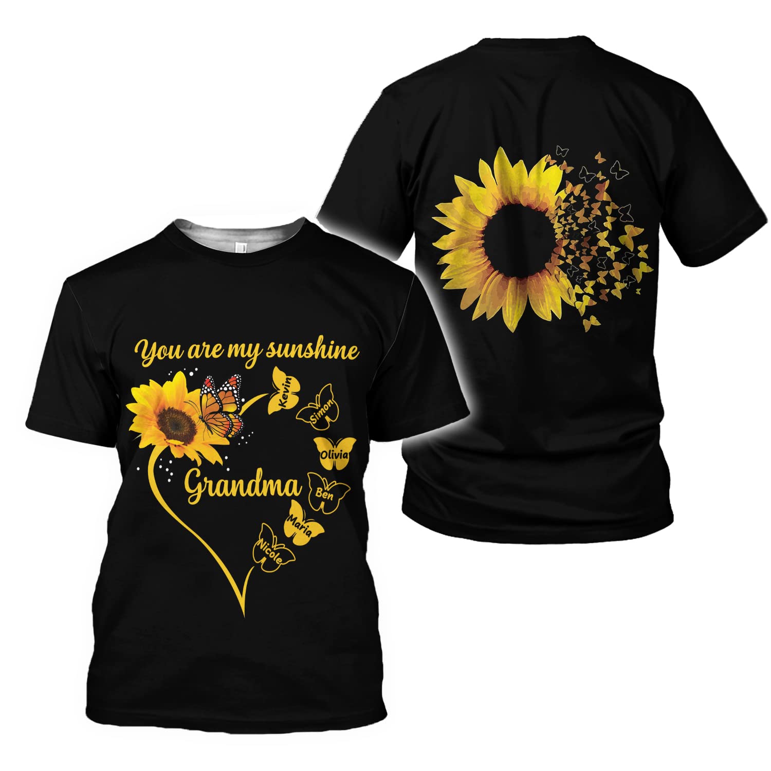 Personalized Grandma Shirt with Kids Names - Custom Gifts for Granny - Christmas Present for Grandma - Perfect for Family Reunions & Holiday Photos
