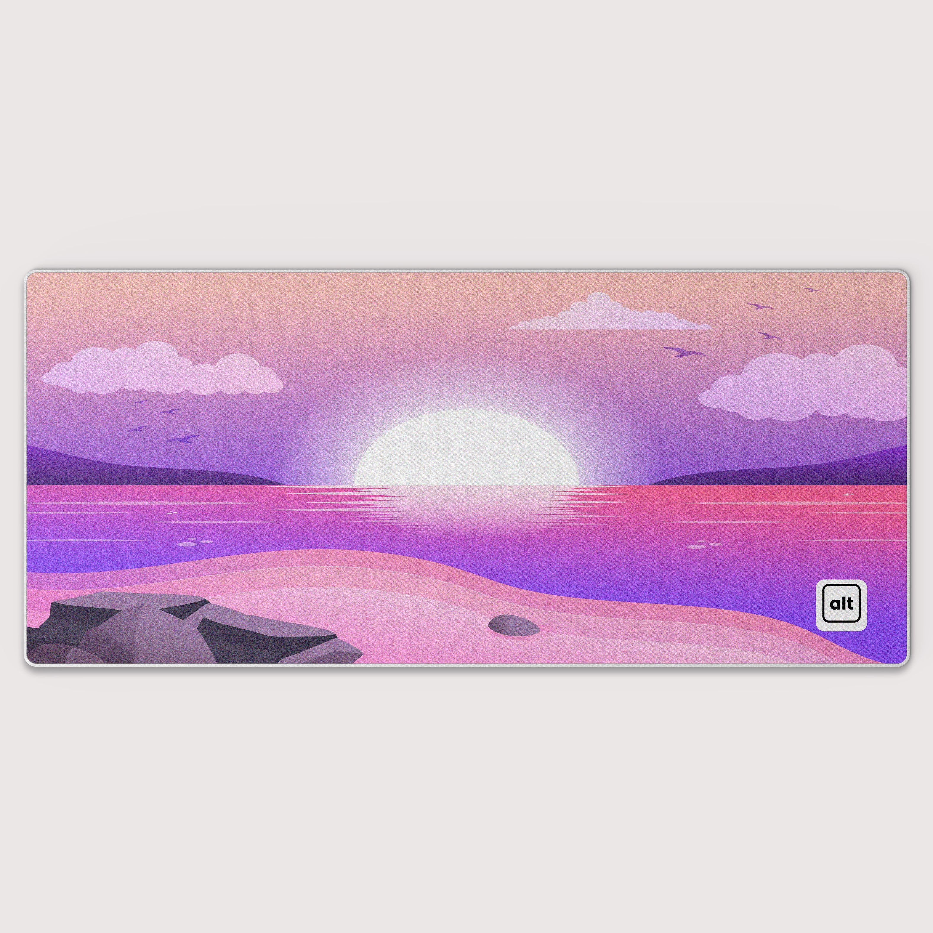 Pink Sunset Mouse Pad - Large Gaming Mousepad with Non-Slip Rubber Base, Perfect for Office, Gaming & Computer Workstations - 12x10 Inches