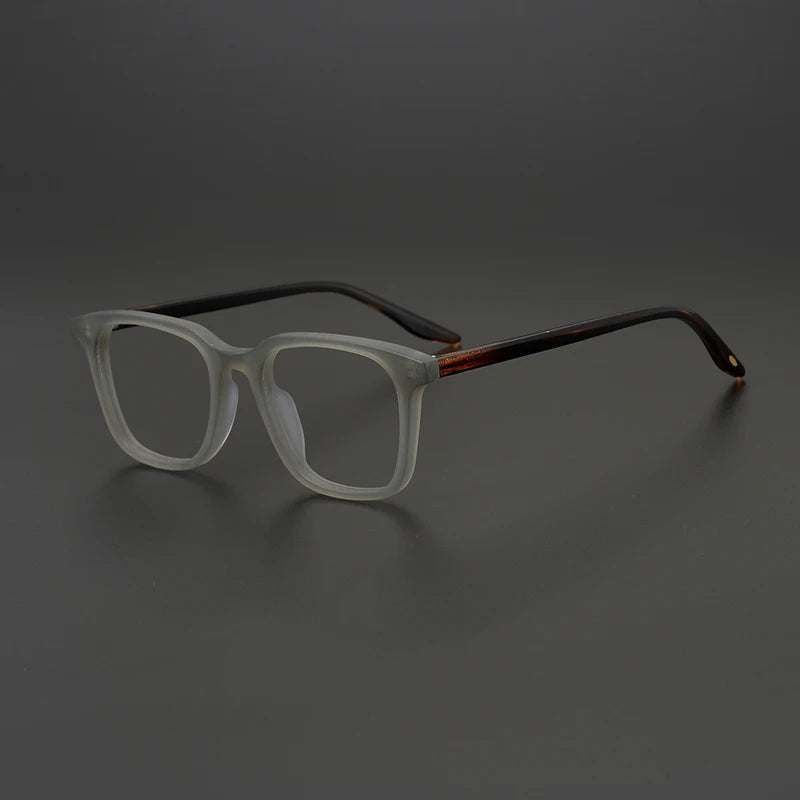 Stylish Black Acetate Square Full Rim Eyeglasses for Men - Classic Frame for Work, Reading & Everyday Use (Model 9020)