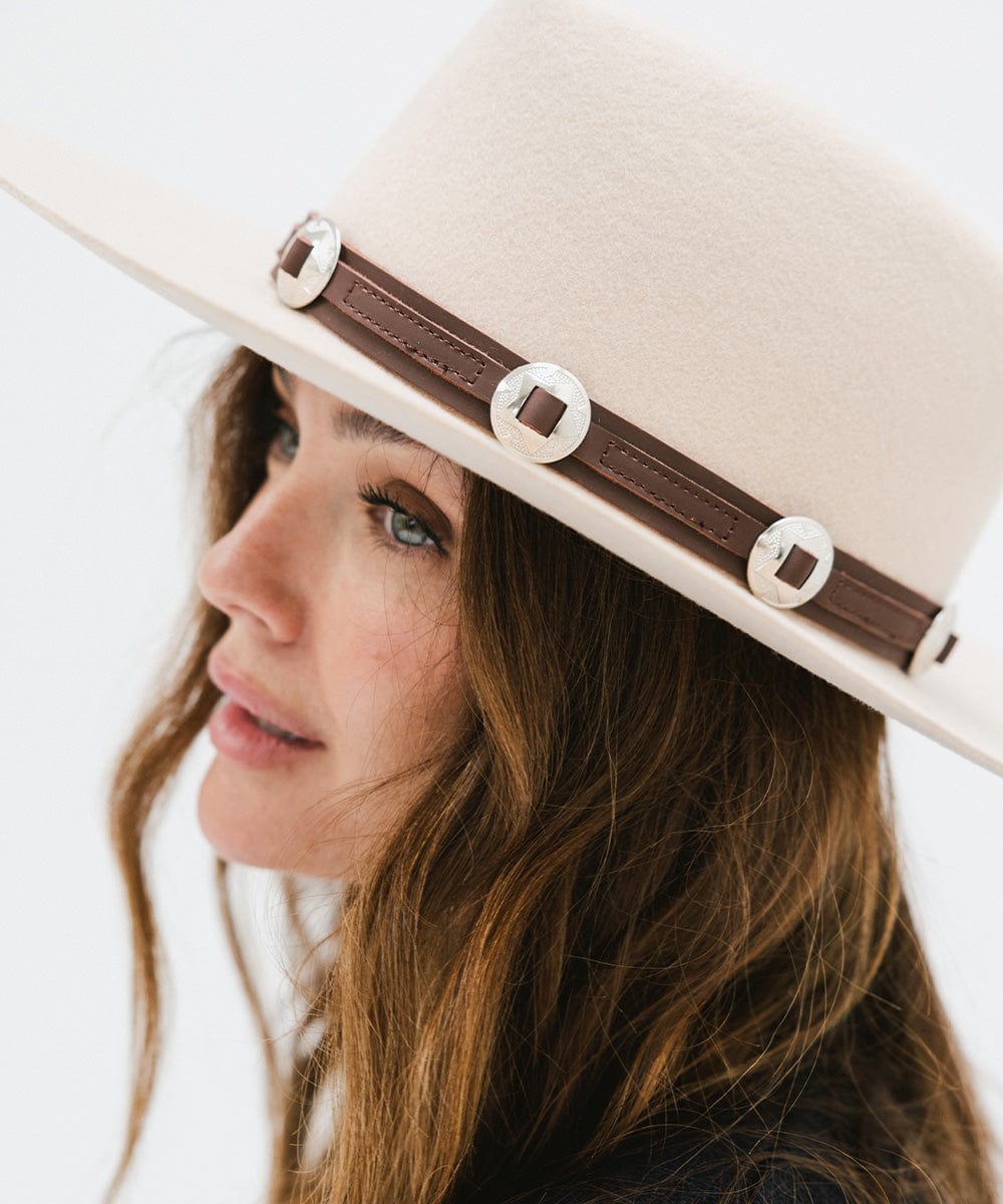 Authentic Genuine Leather Western Hat Band for Cowboy Hats - Handcrafted Adjustable Headband for Rodeo, Country Music & Outdoor Events