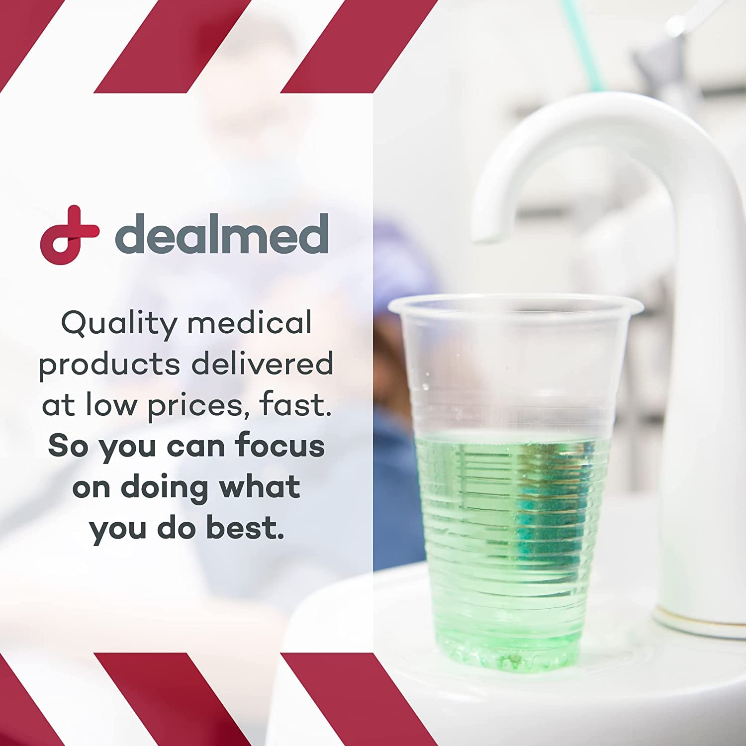 Dealmed 5 oz. Disposable Plastic Cups - 100% Recyclable Bulk Pack of 100 for Doctor Offices, Hospitals, Schools, Home Use | Perfect for Medical Exams, Water Stations, Parties & Events