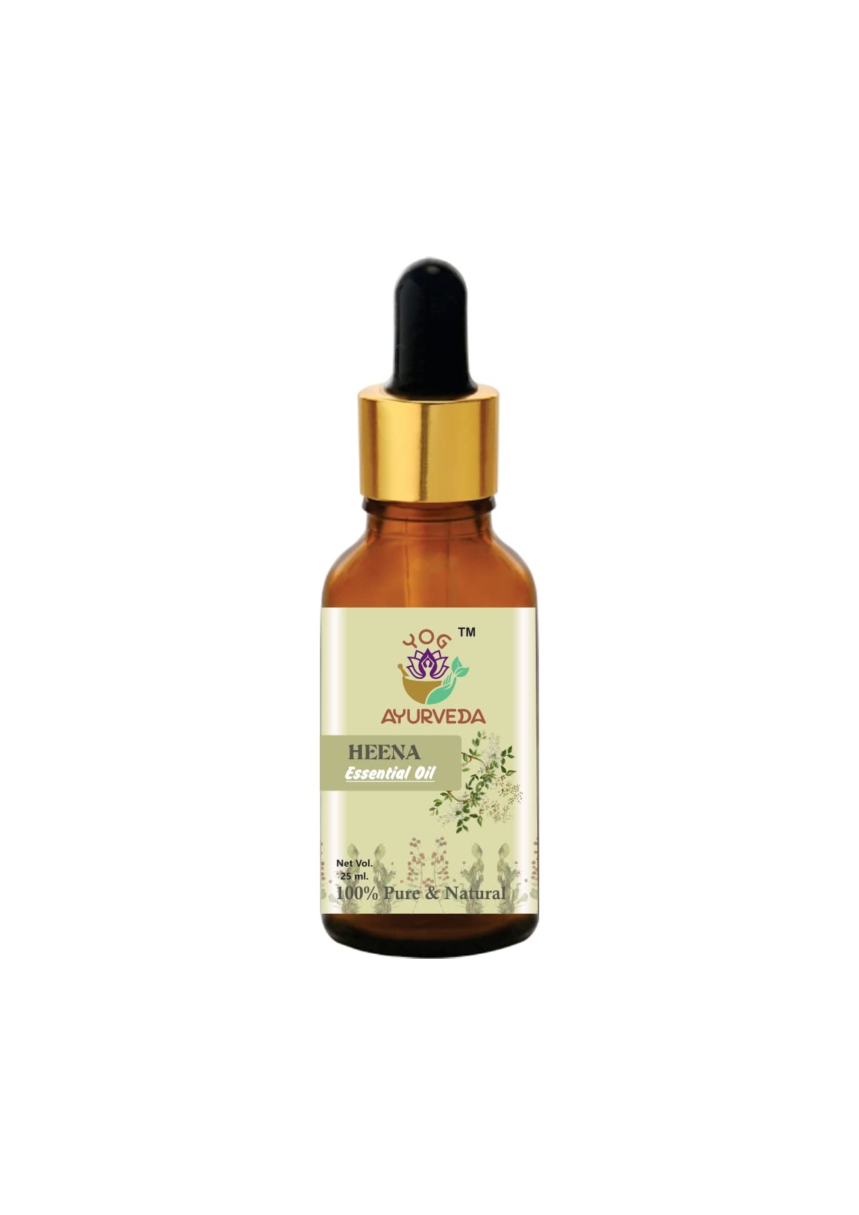 Yog Ayurveda Essential Pure Henna Oil 25ml - Natural Hair Care for Conditioning, Growth & Scalp Health - Perfect for DIY Hair Treatments & Relaxation