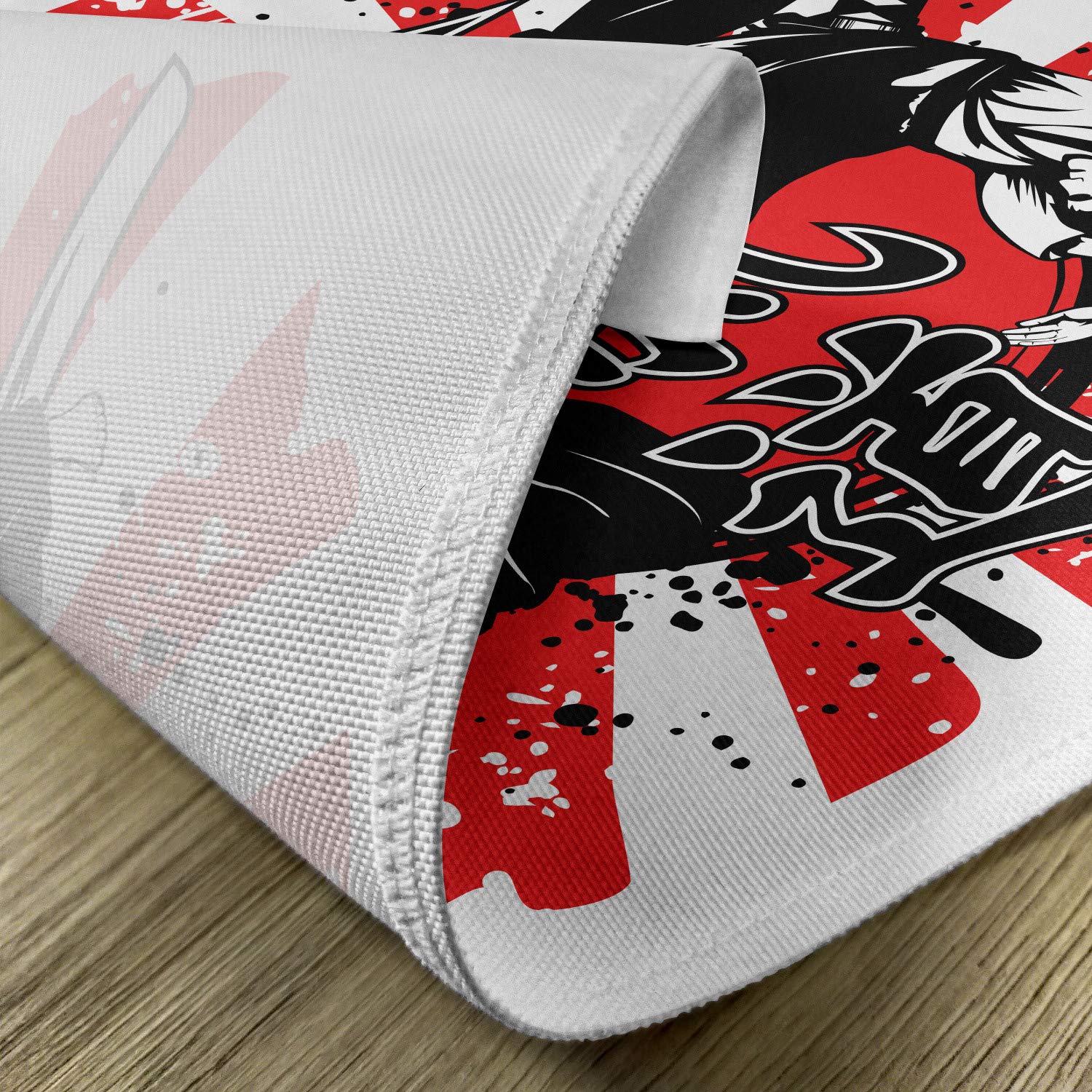 Ambesonne Japanese Samurai Place Mats Set of 4 - Crossed Katana & Aikido Design, Washable Fabric Table Mats for Dining Room & Kitchen Decor (Orange, Black, White) - Perfect for Asian-Themed Dinner Parties, Sushi Nights & Zen Home Decor