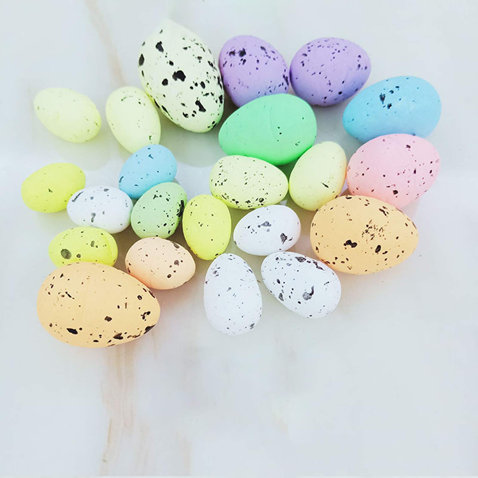 Bright Color Foam Easter Eggs Decor - 20pcs Multicolor Easter Egg Ornaments for Easter Wreaths, Home Party Decorations, Christmas Crafts & Easter DIY Projects - Perfect for Easter Basket Fillers, Spring Party Favors and Holiday Home Decor