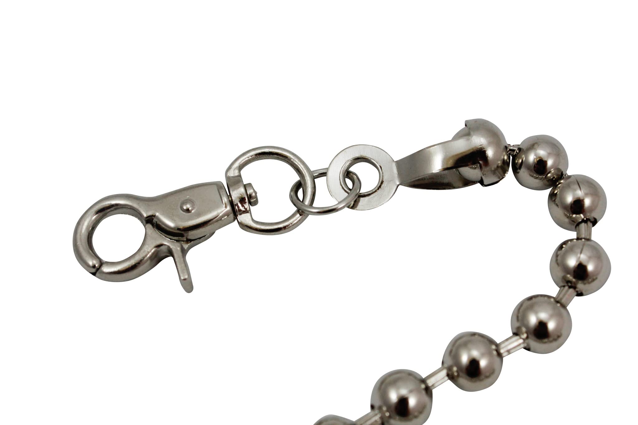 2BU Men's Silver Ball Chrome 31 Inch Wallet Chain - Stylish Punk Rock Accessory for Jeans, Leather Jackets & Biker Fashion