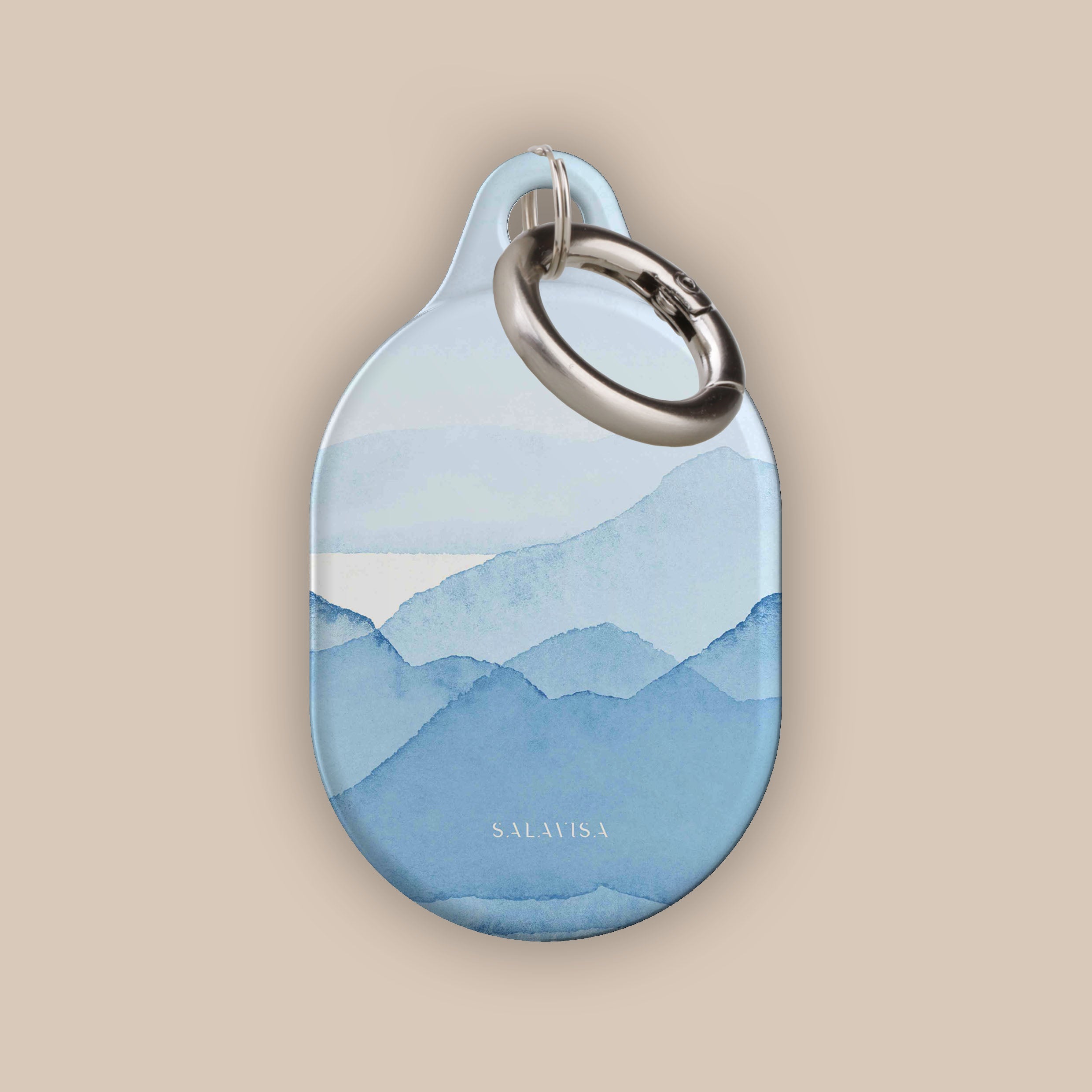 Blue Waves AirTag Holder - Waterproof & Durable Keychain for Apple AirTag - Perfect for Keys, Bags, Luggage & Pets Tracking