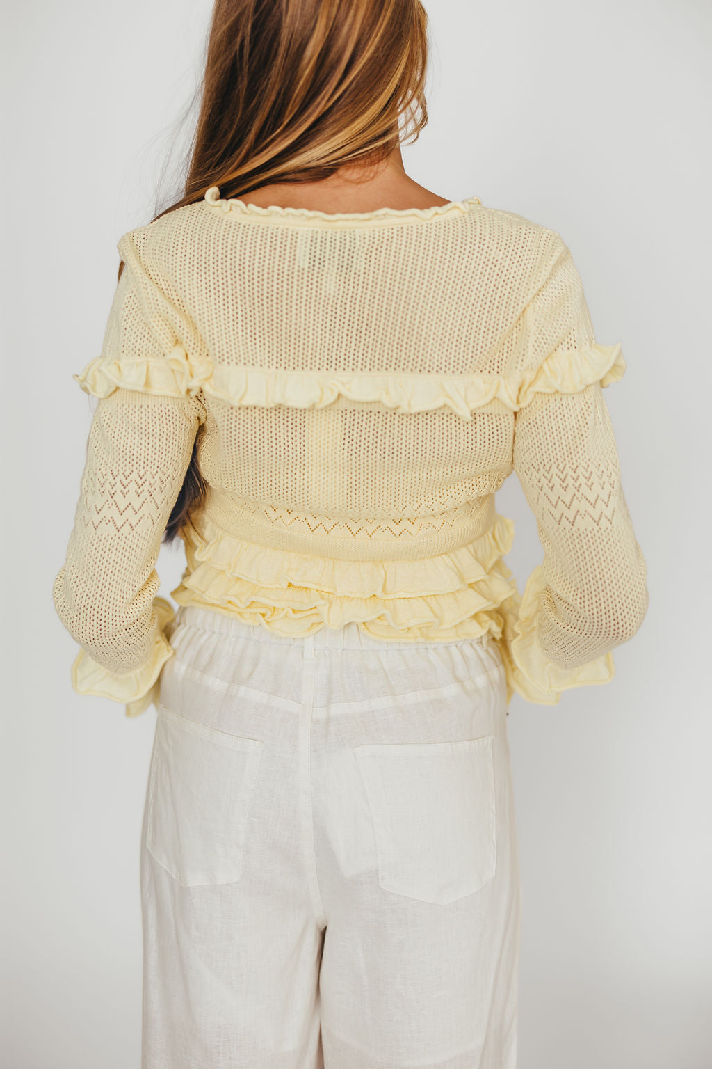 Zayne Women's Yellow Cardigan & Tube Top Sweater Set - Cozy Knit Loungewear for Casual Outings & Date Nights
