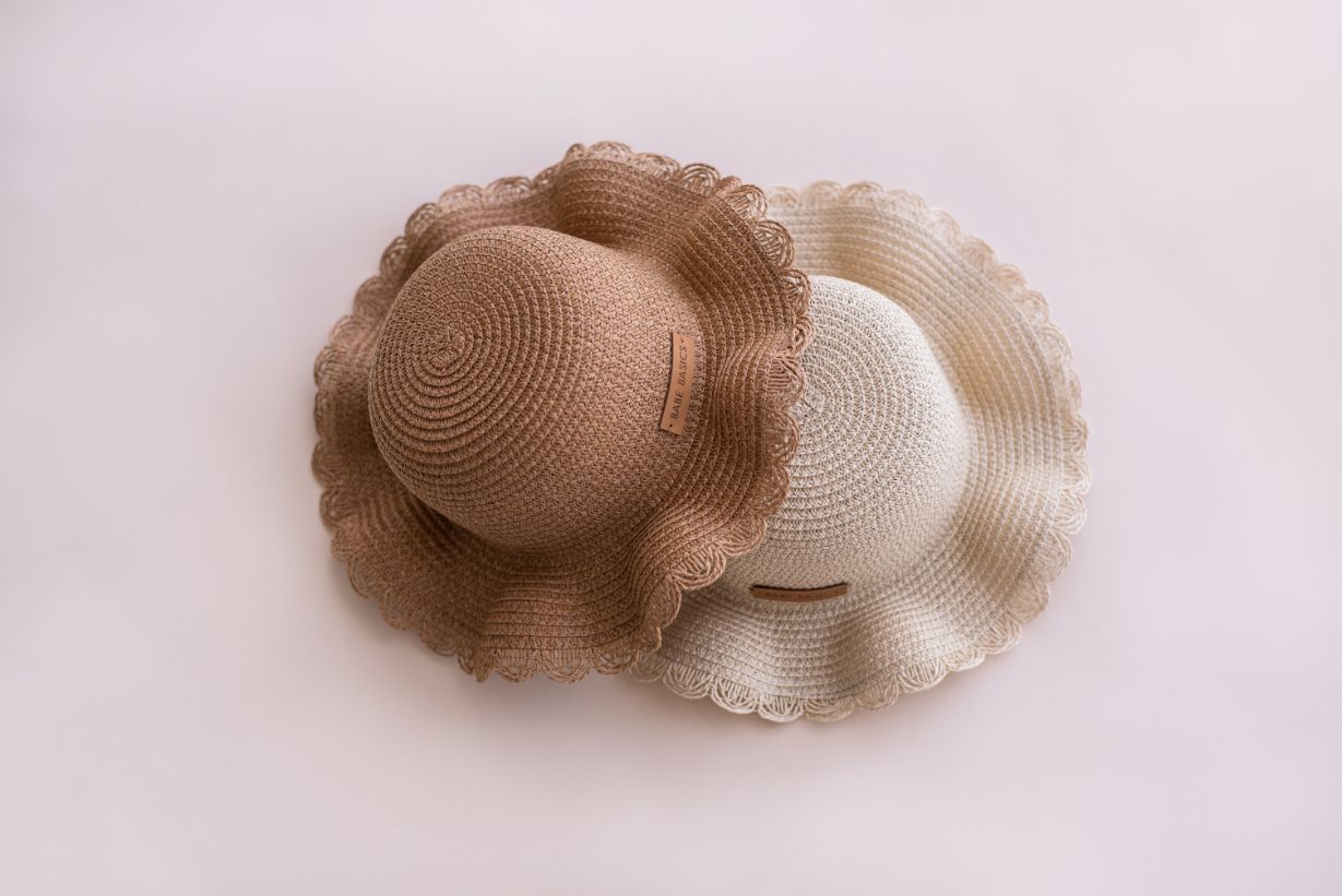 Babe Basics Straw Sun Hat for Baby Girls & Boys - UPF 50+ UV Protection, Wide Brim, Adjustable Chin Strap - Perfect for Beach, Pool, Outdoor Play & Summer Vacations