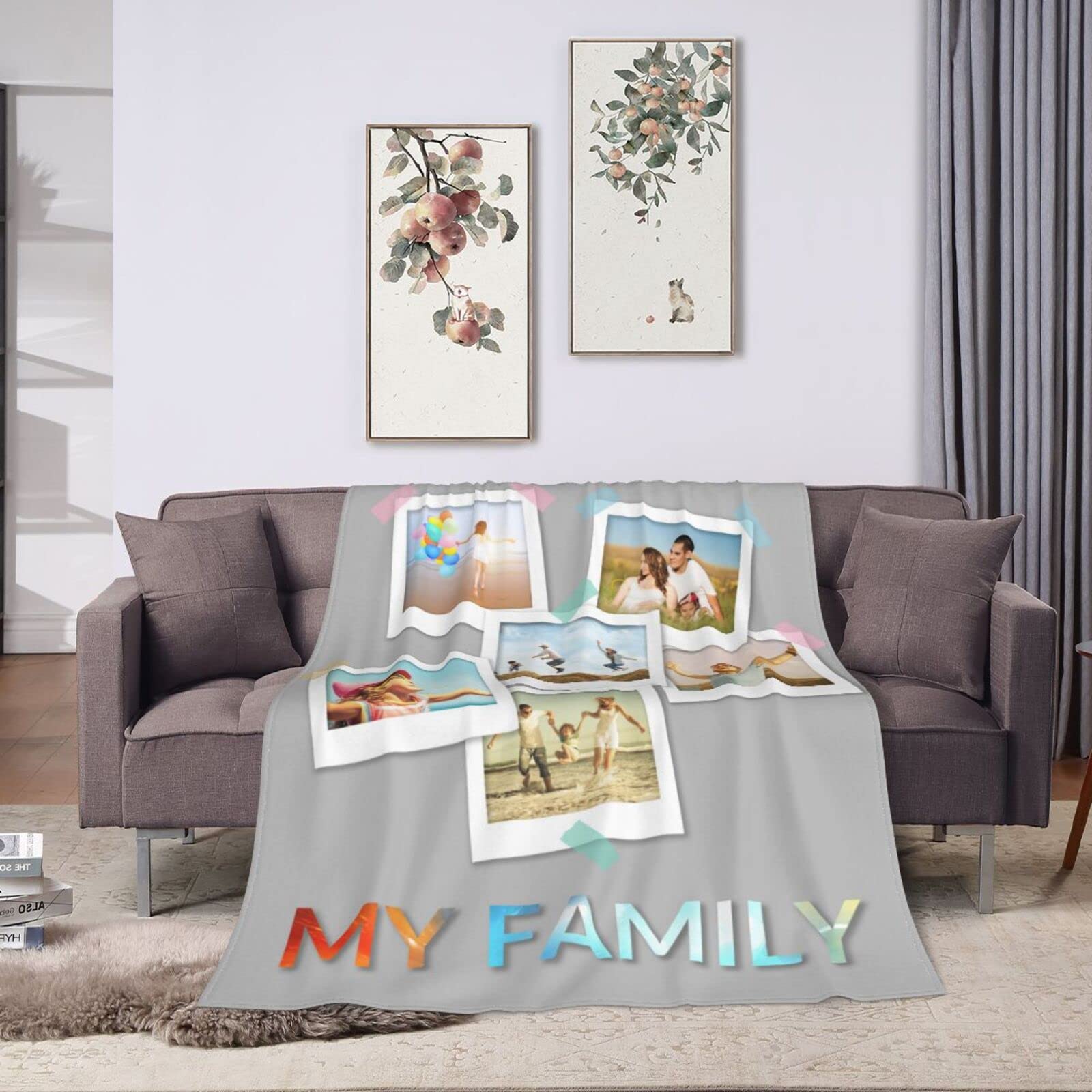 Custom Family Blankets Personalized with Names - Soft & Cozy Throw Blankets for Mom, Dad, Grandma - Perfect Gift for Mother's Day, Father's Day, Birthday, Christmas & New Year - Great for Cuddling, Home Decor & Family Photo Props