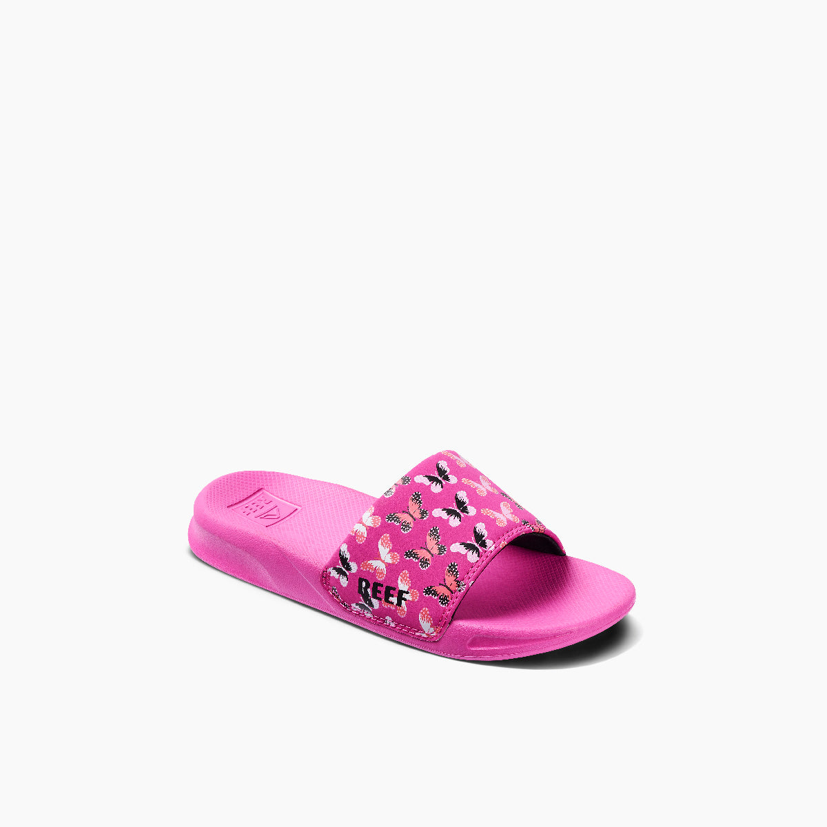 Girls' Reef Youth One Slide Sandals - Comfortable Beach & Pool Slides for Kids, Perfect for Summer, Vacation, and Outdoor Play