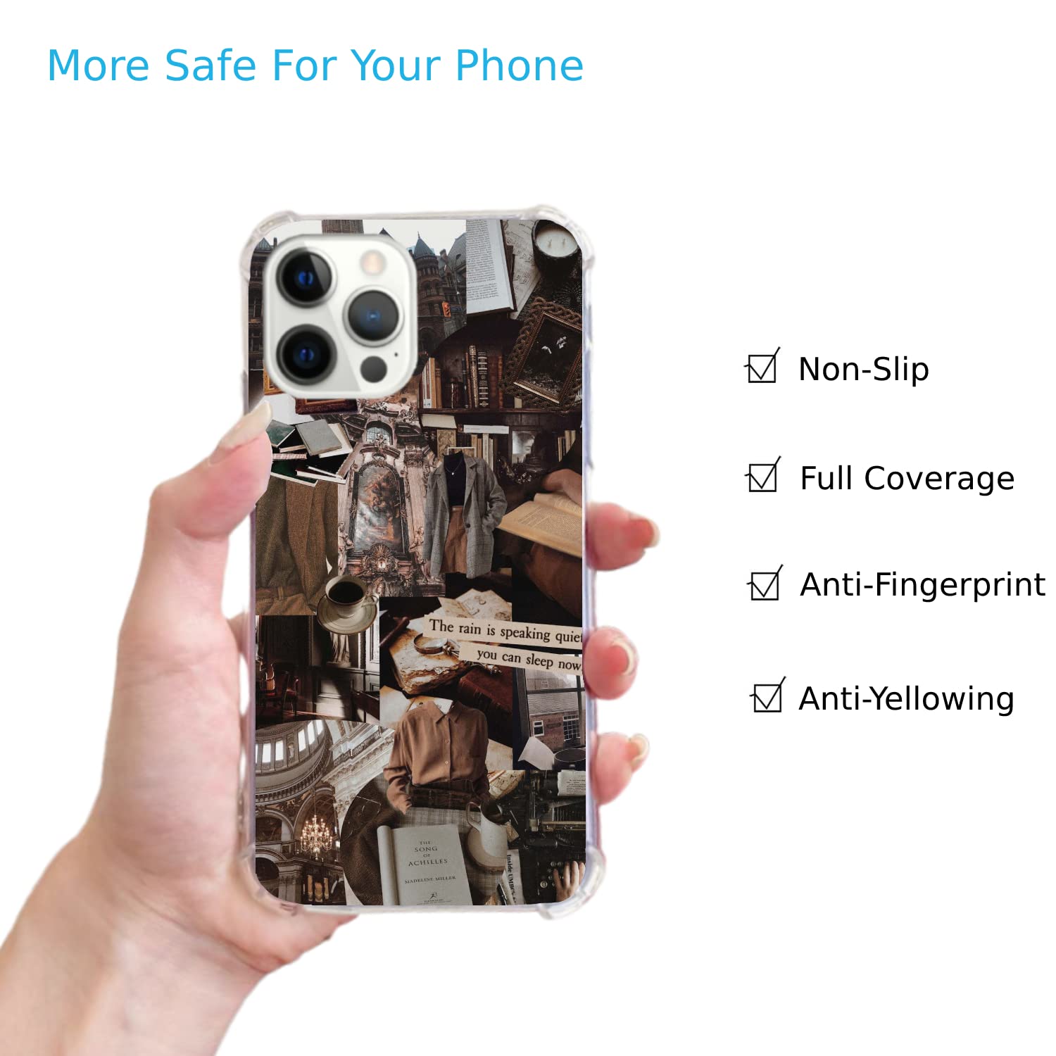 Dark Academia Aesthetic iPhone 12 Pro Max Case - Trendy Scholarly Phone Cover for Men & Women - Soft TPU Bumper Protection - Perfect for Students, Book Lovers & Vintage Style Enthusiasts