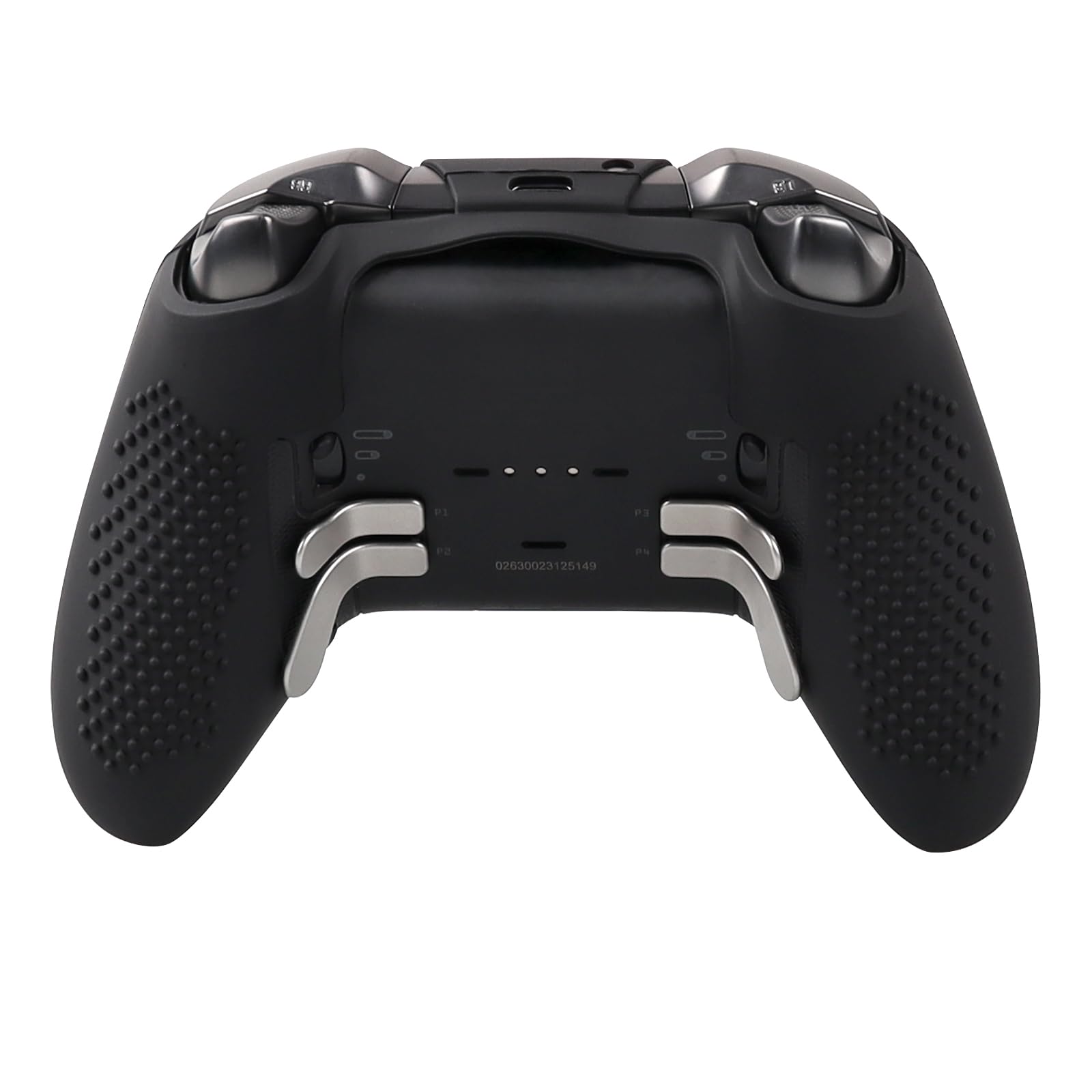 RALAN Anti-Slip Silicone Cover Case for Nintendo Switch Pro Controller - Laser Blood Handprint Design with 4 Thumb Grips - Perfect for Gaming, Travel Protection & Enhanced Grip (Black)