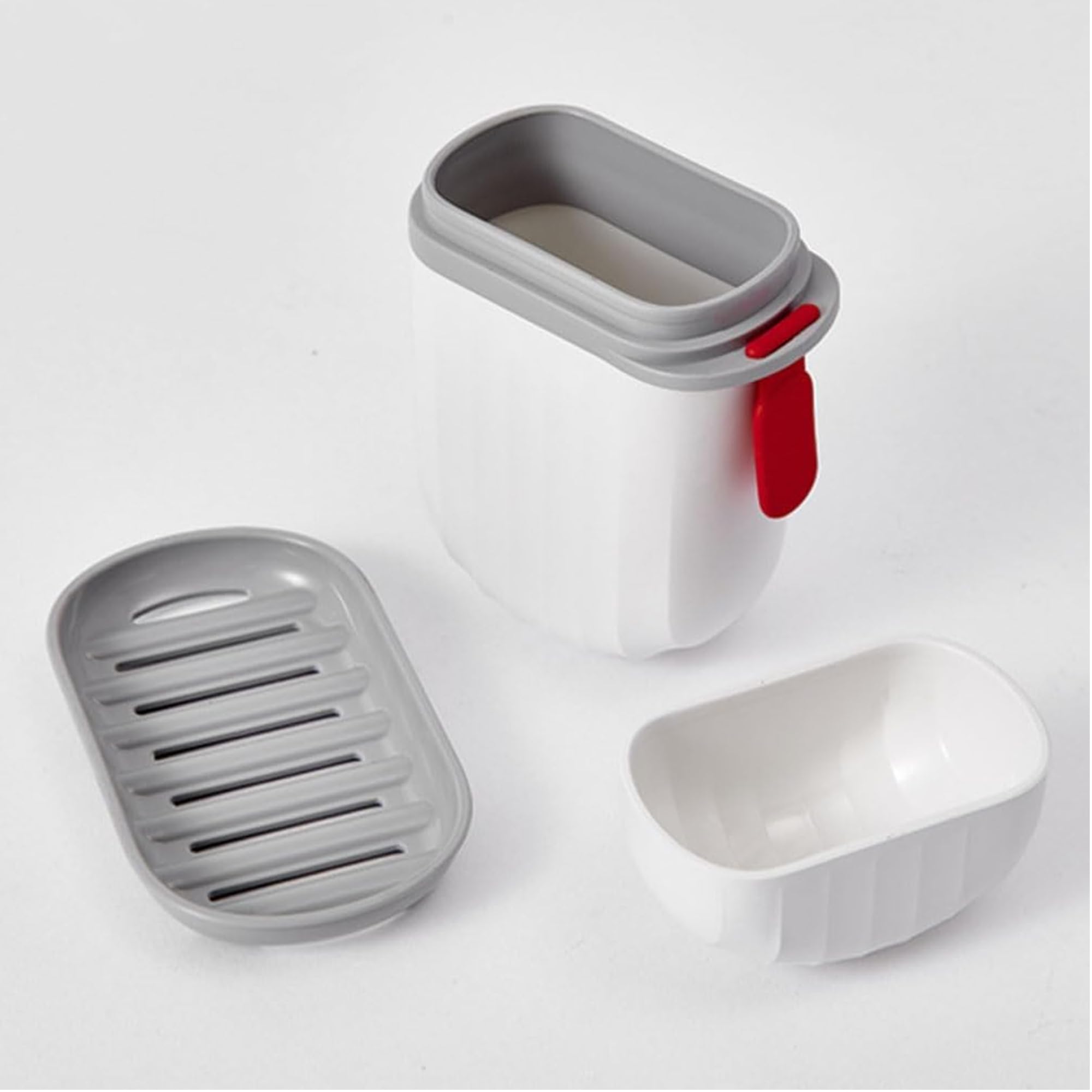 Hian 2-Pack Leak-Proof Plastic Soap Bar Containers | Lightweight Travel Soap Holder with Secure Grip Design | Perfect for Shower, Gym, Camping, Hiking & Travel Accessories | White