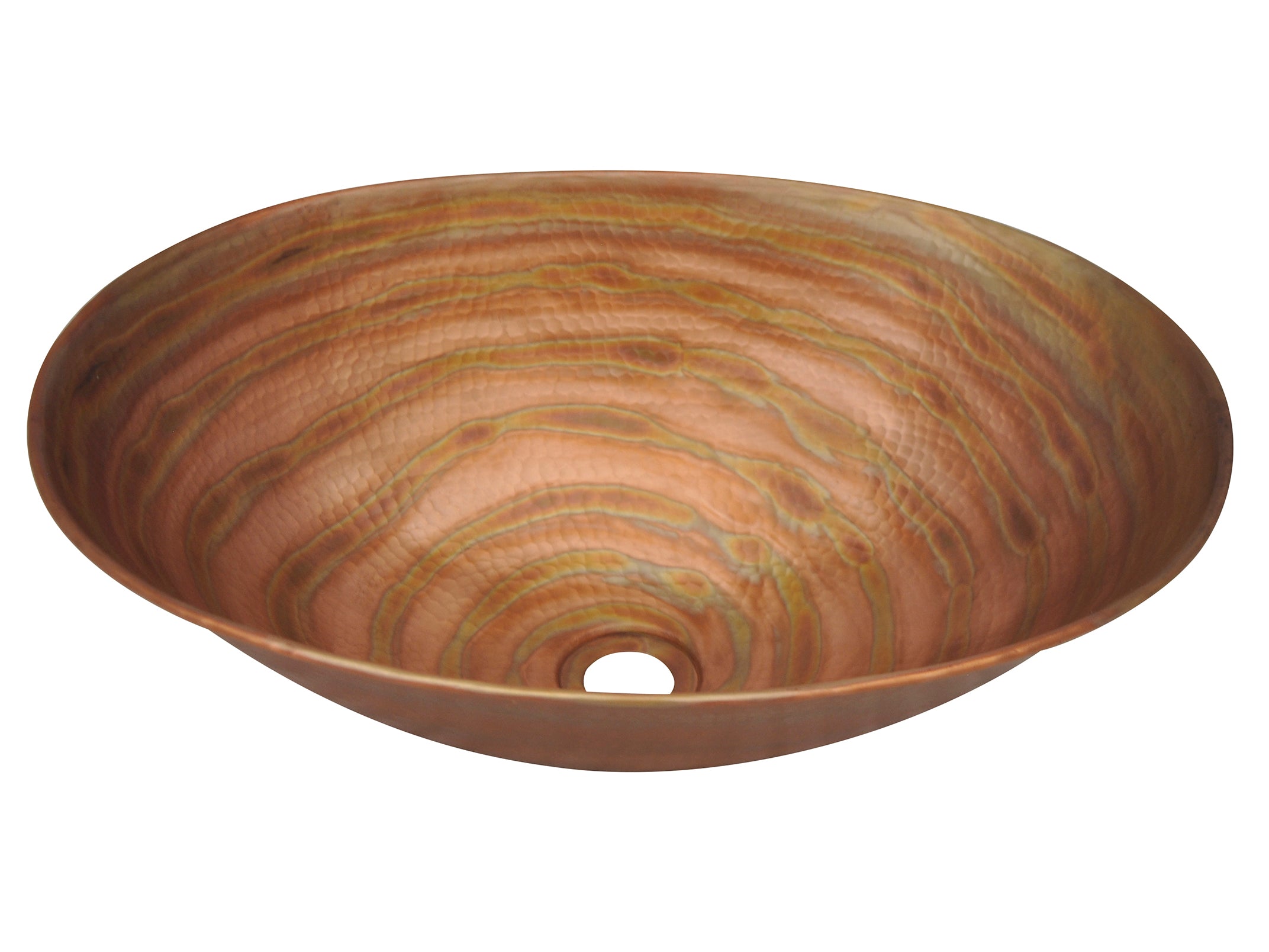 Handcrafted Oval Copper Vessel Sink - Rustic Farmhouse Bathroom & Kitchen Sink with Natural Patina Finish | Perfect for Modern, Vintage, or Industrial Style Homes