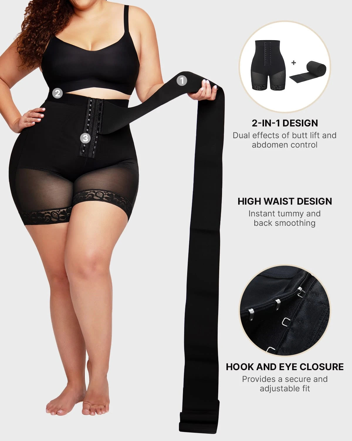 AirSlim® 2-in-1 High Waisted Booty Lift Shaper Shorts for Women - Tummy Control Shapewear & Butt Lifting Underwear - Perfect for Workout, Yoga, and Everyday Wear