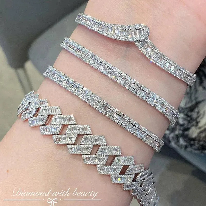 18K White Gold Diamond Bracelet for Women - 6.3 Carat Natural Real Diamonds Luxury Wedding Jewelry - Perfect for Bridal, Anniversary & Special Occasion Gifts