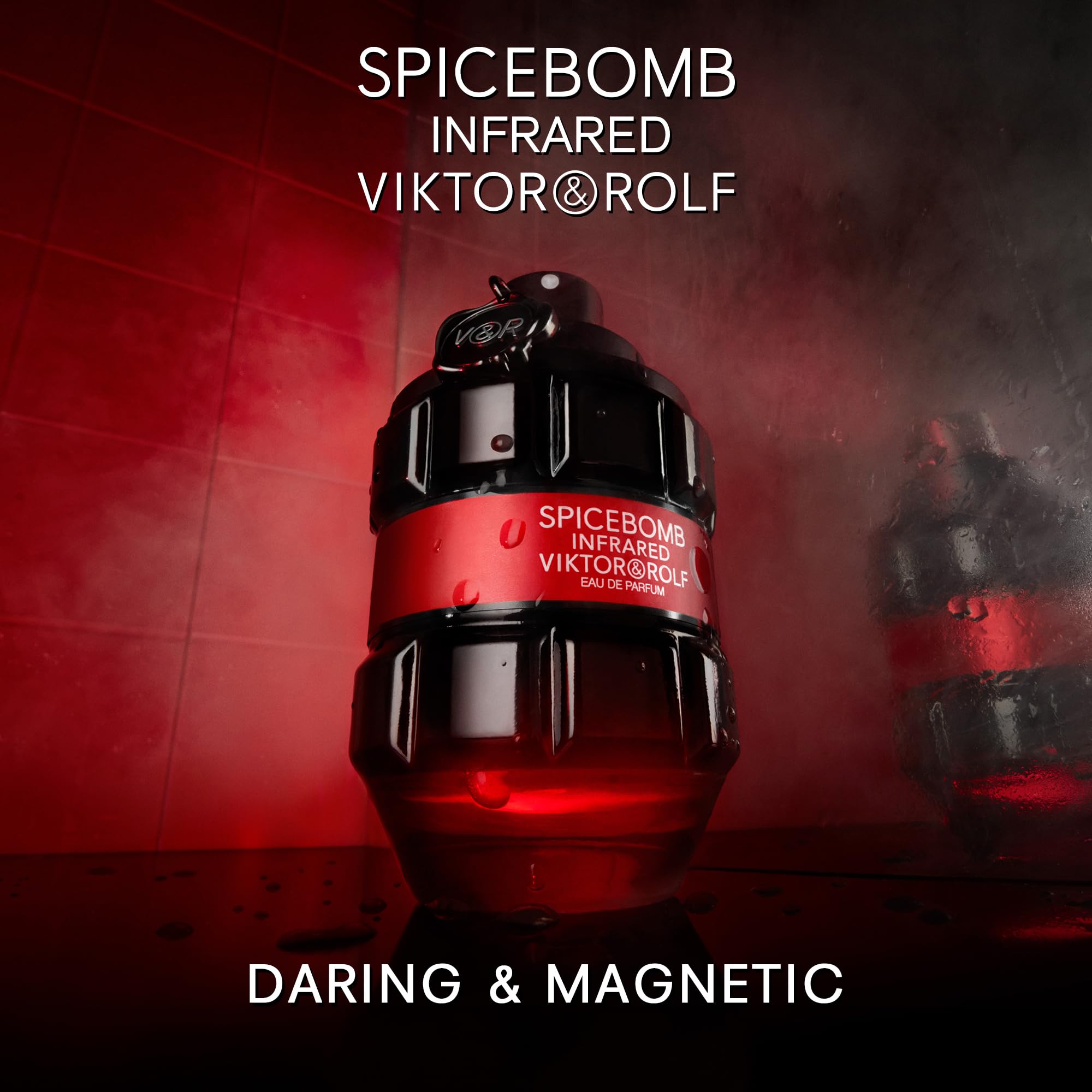 Viktor&Rolf Spicebomb Infrared Eau de Parfum for Men - Woody Spicy Cologne with Leather & Cinnamon Notes - 3 Fl Oz - Perfect for Date Nights & Special Occasions