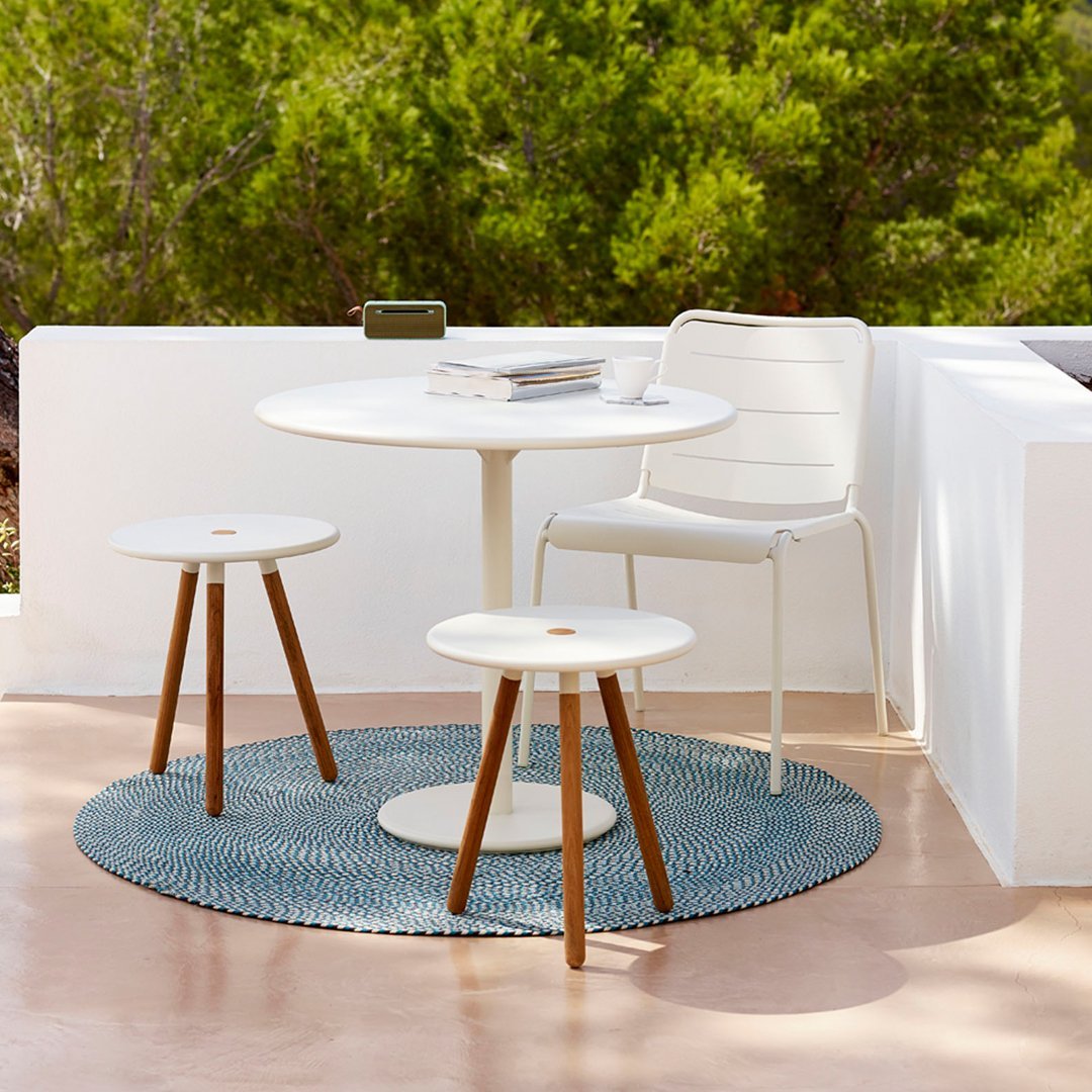 Durable Outdoor Side Table with Storage - Foldable Patio Footstool for Garden, Poolside & Balcony Use