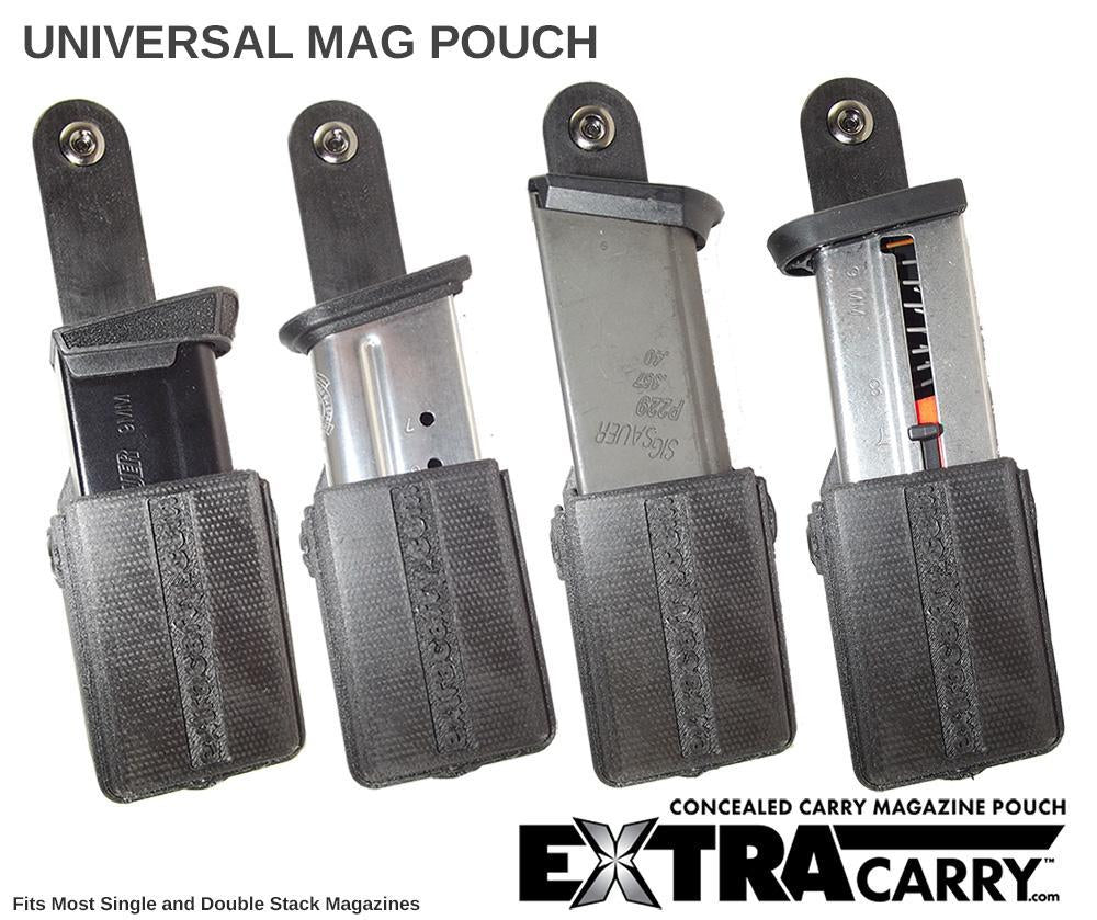 ExtraCarry Concealed Mag Holder - Medium 9mm Universal Pistol Magazine Pouch for Glock, Sig Sauer & More | Perfect for CCW, Range & Tactical Training
