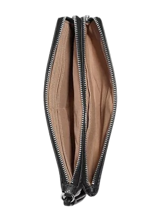 Coach Double Zip Wallet for Women - Genuine Leather Compact Wallet with Multiple Card Slots - Perfect for Everyday Use, Travel & Gifting