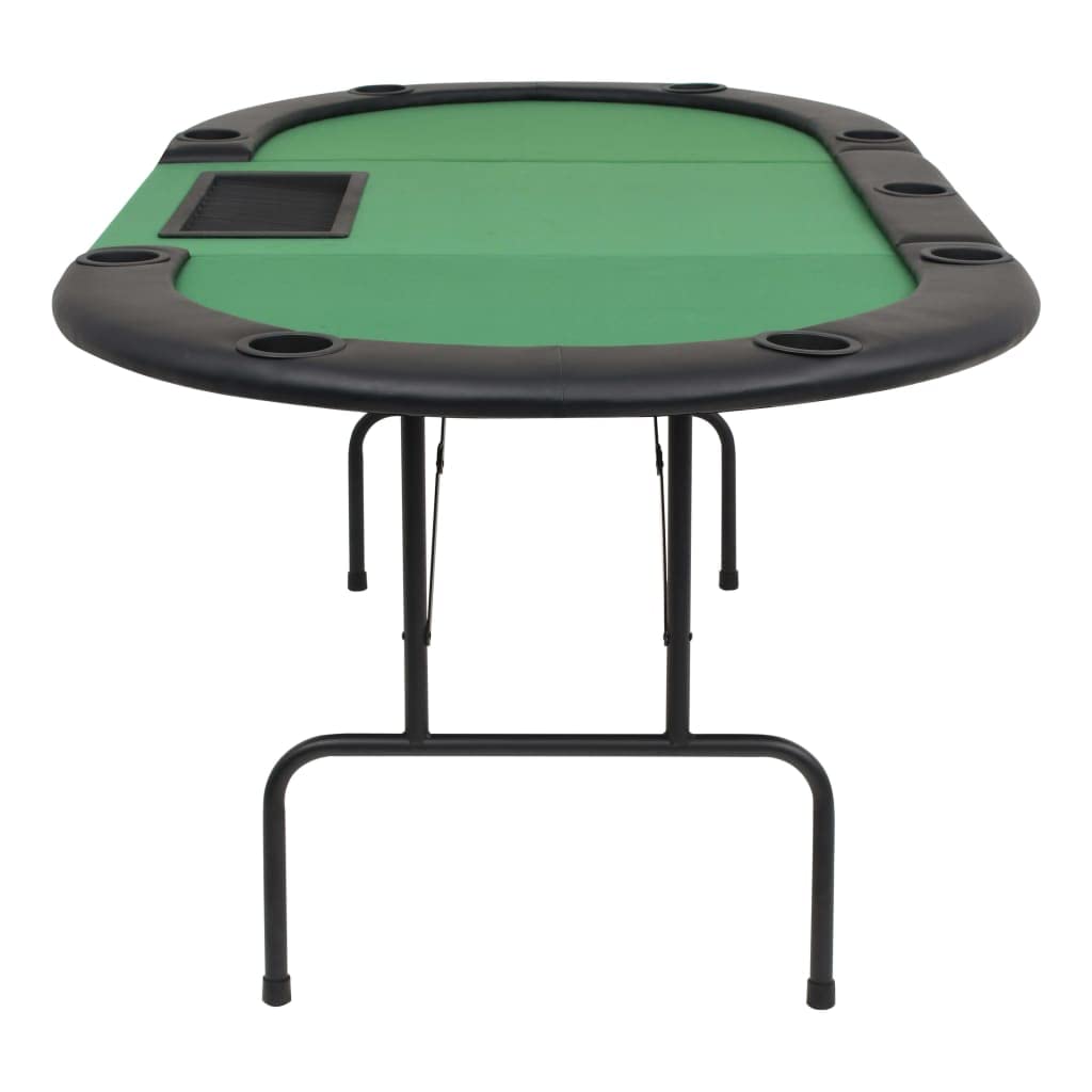 CHARMMA 9 Player Foldable Poker Table with Cup Holders & Padded Rails - 81.1