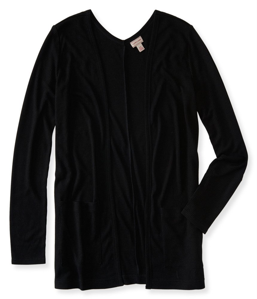 AEROPOSTALE Women's Ribbed Open Front Cardigan Sweater - Cozy Knit Pullover for Fall & Winter Layering | Casual Outfit Essential for Work, Travel & Lounge