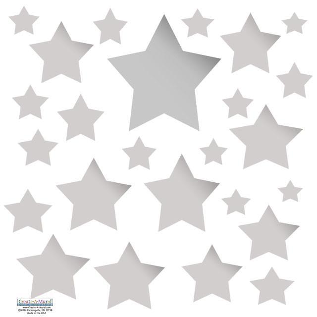 Silver Multi Star Wall Decals - Premium Removable Vinyl Stickers for Home & Nursery Decor - Perfect for Bedroom, Kids Room, and Party Wall Art